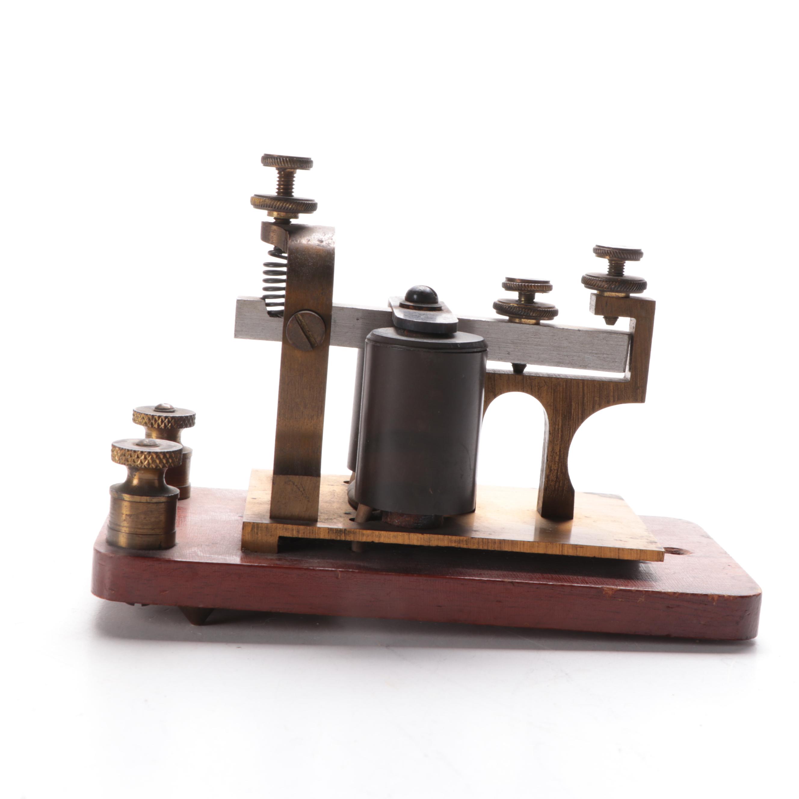 Manhattan Electric Supply Co. 4 Ohms Morse Code Telegraph Sounder, Late 19th C.