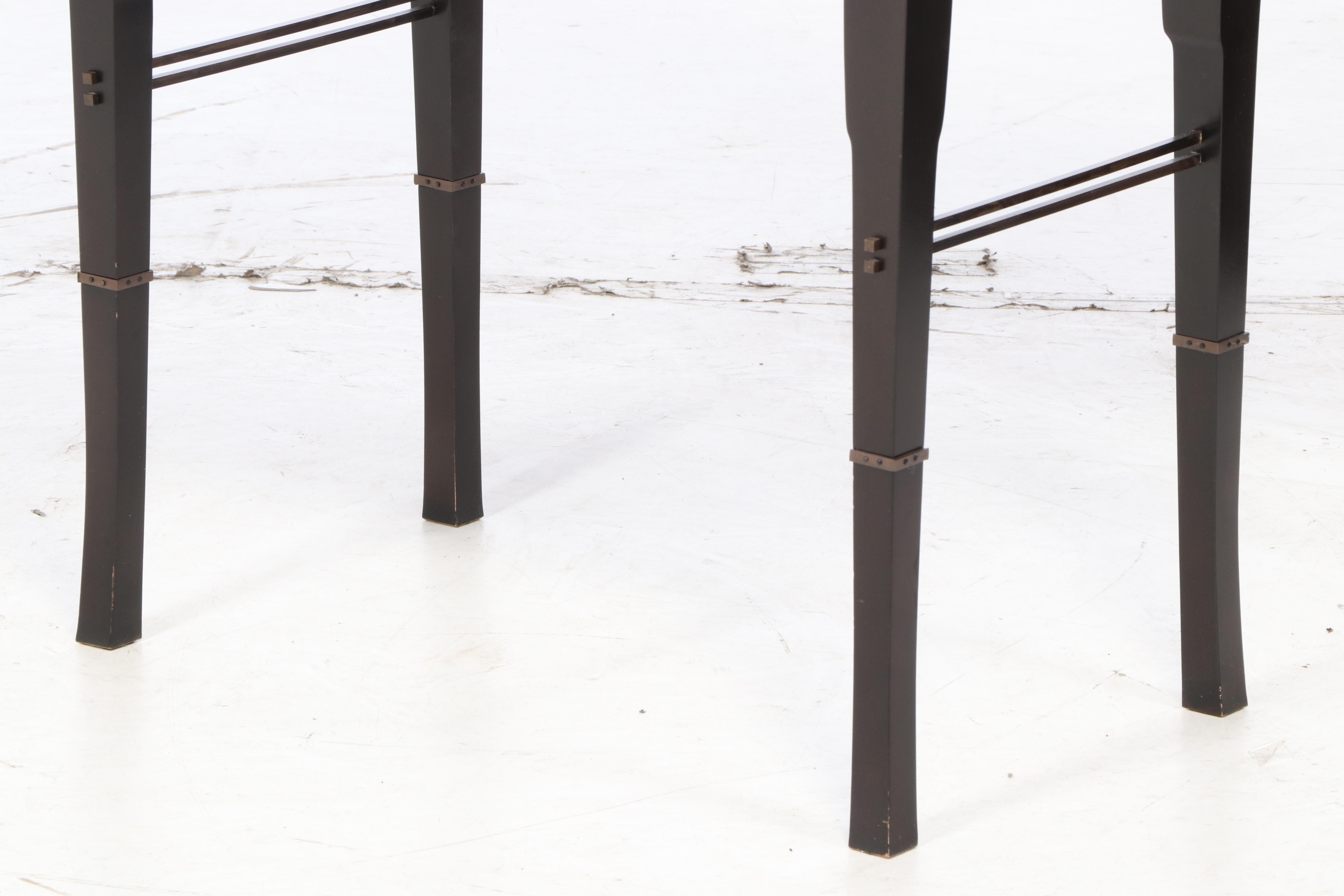 Bill Sofield for Baker "Kiosk" Bar Cabinet with Mirrored Top and Gold Rice Doors