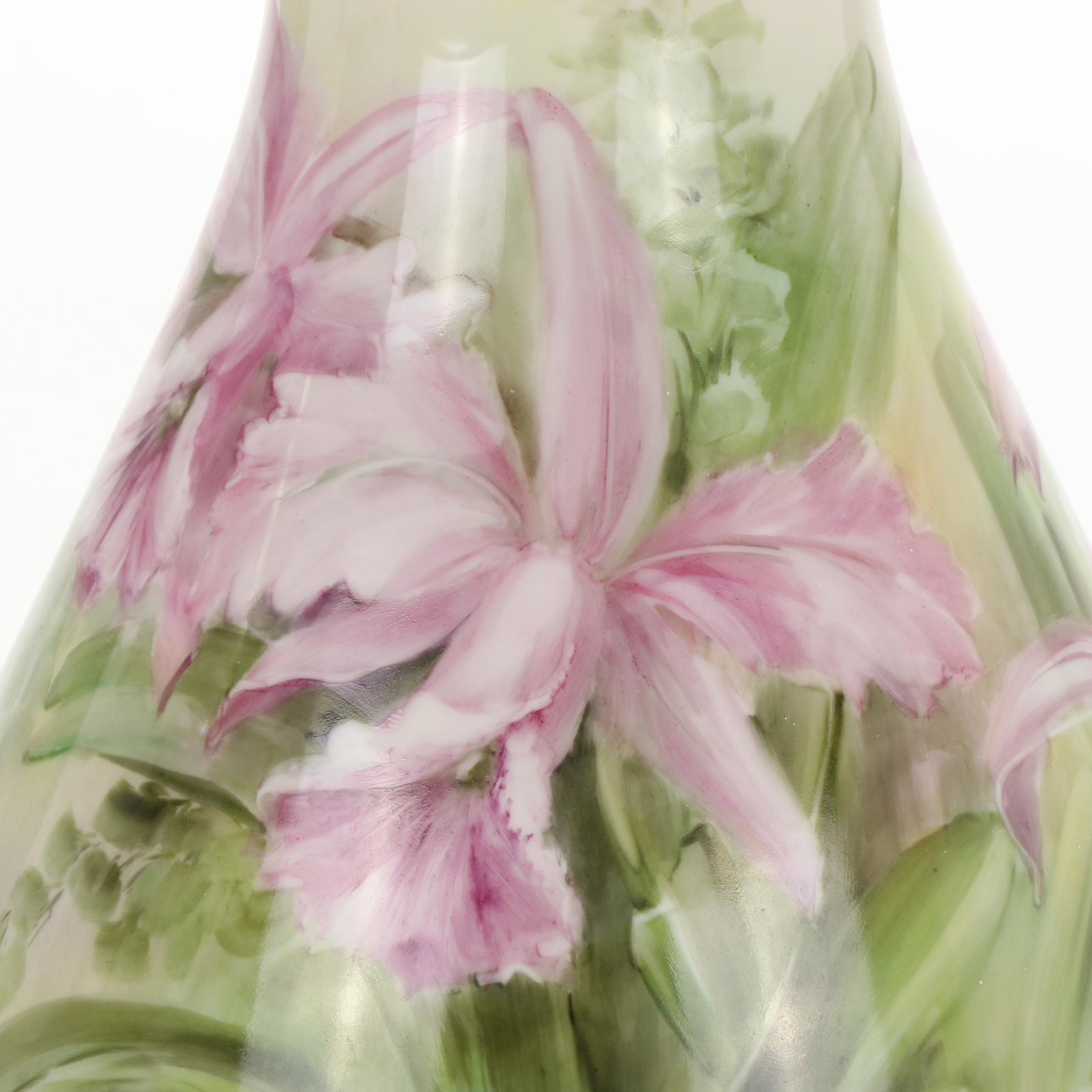 Belleek Hand Painted Porcelain Flower Vase