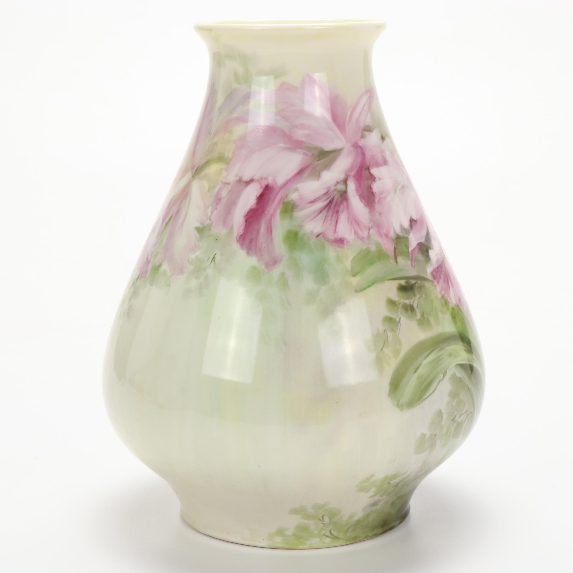 Belleek Hand Painted Porcelain Flower Vase