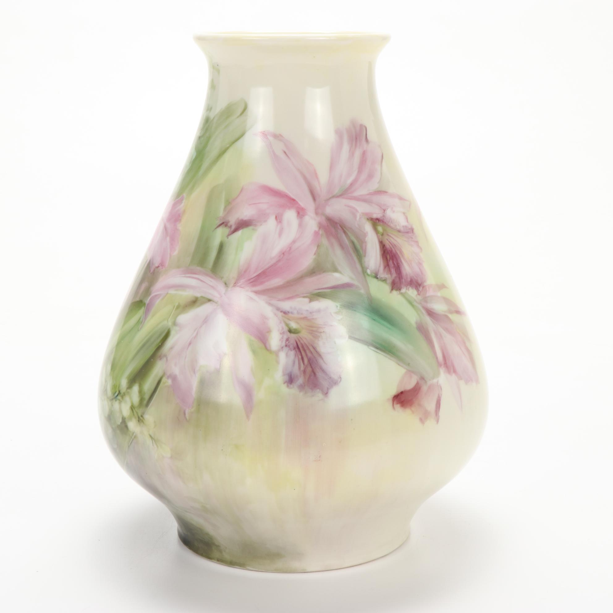 Belleek Hand Painted Porcelain Flower Vase