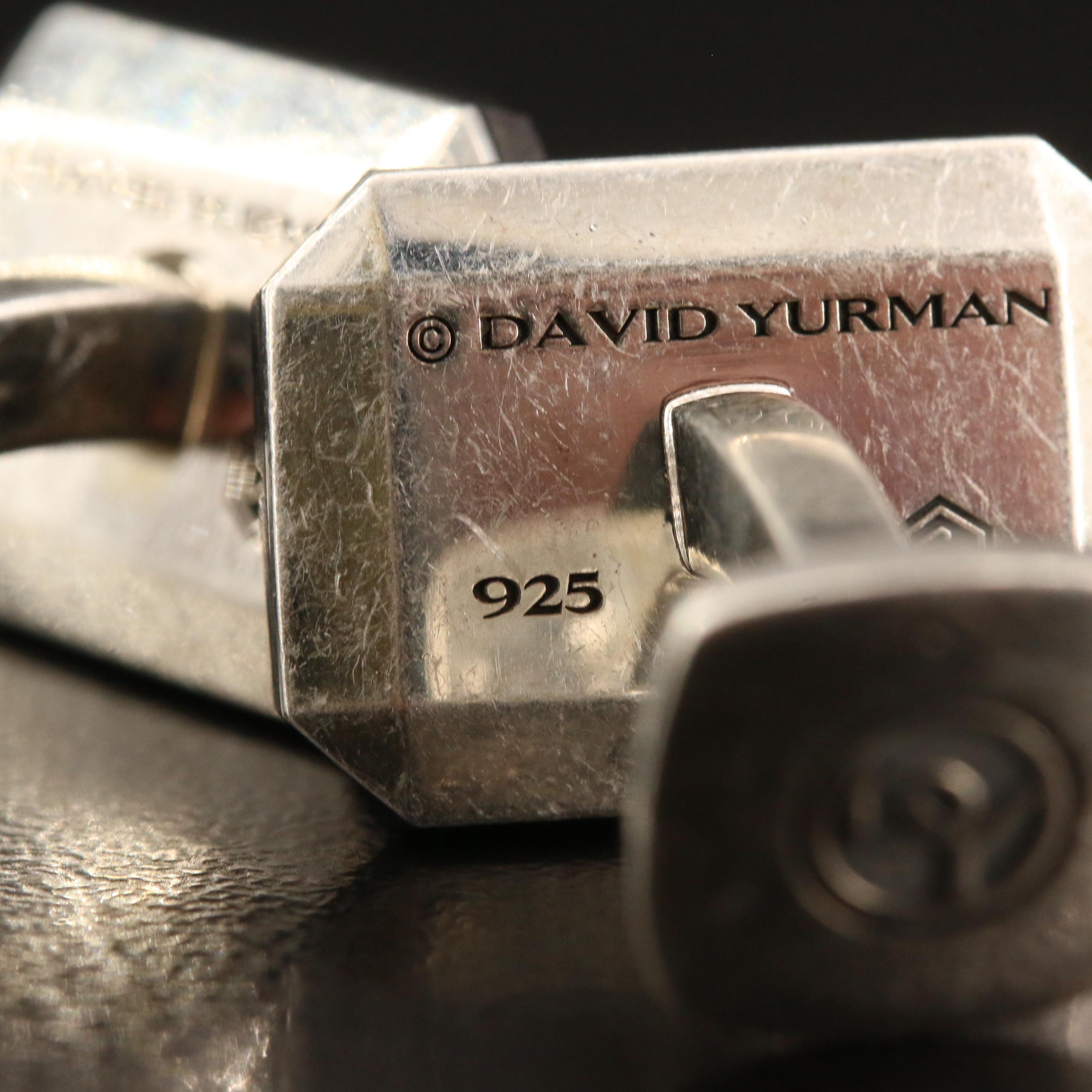David Yurman Sterling Silver and Forged Carbon Cufflinks
