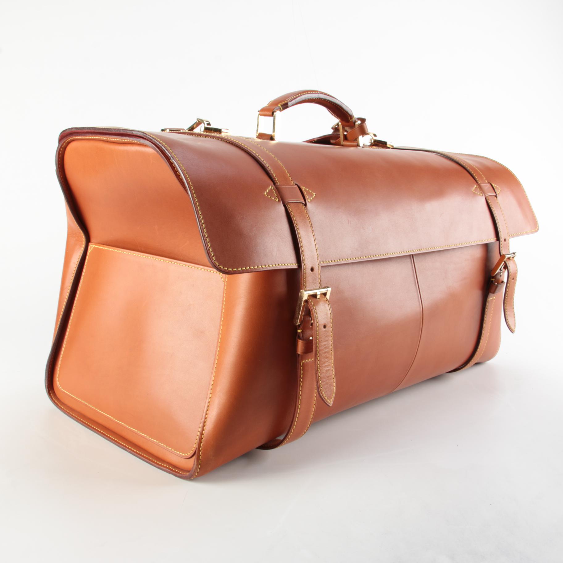 Louis Vuitton Nubie Weekender Bag in Contrast Stitched Brown Nomade Leather