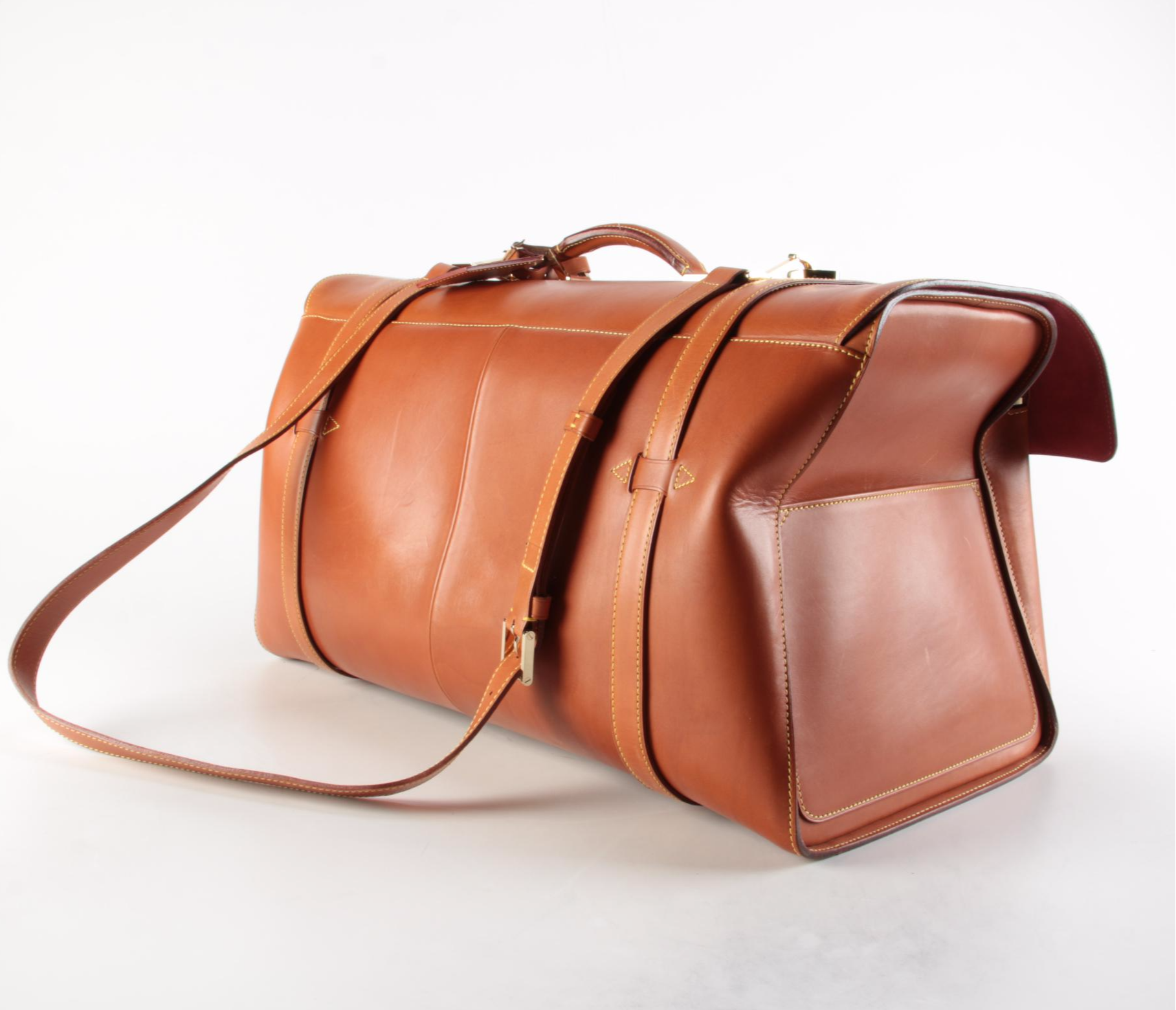 Louis Vuitton Nubie Weekender Bag in Contrast Stitched Brown Nomade Leather