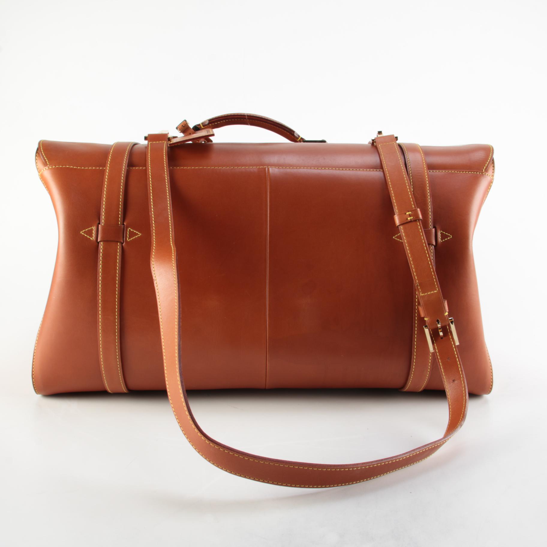 Louis Vuitton Nubie Weekender Bag in Contrast Stitched Brown Nomade Leather