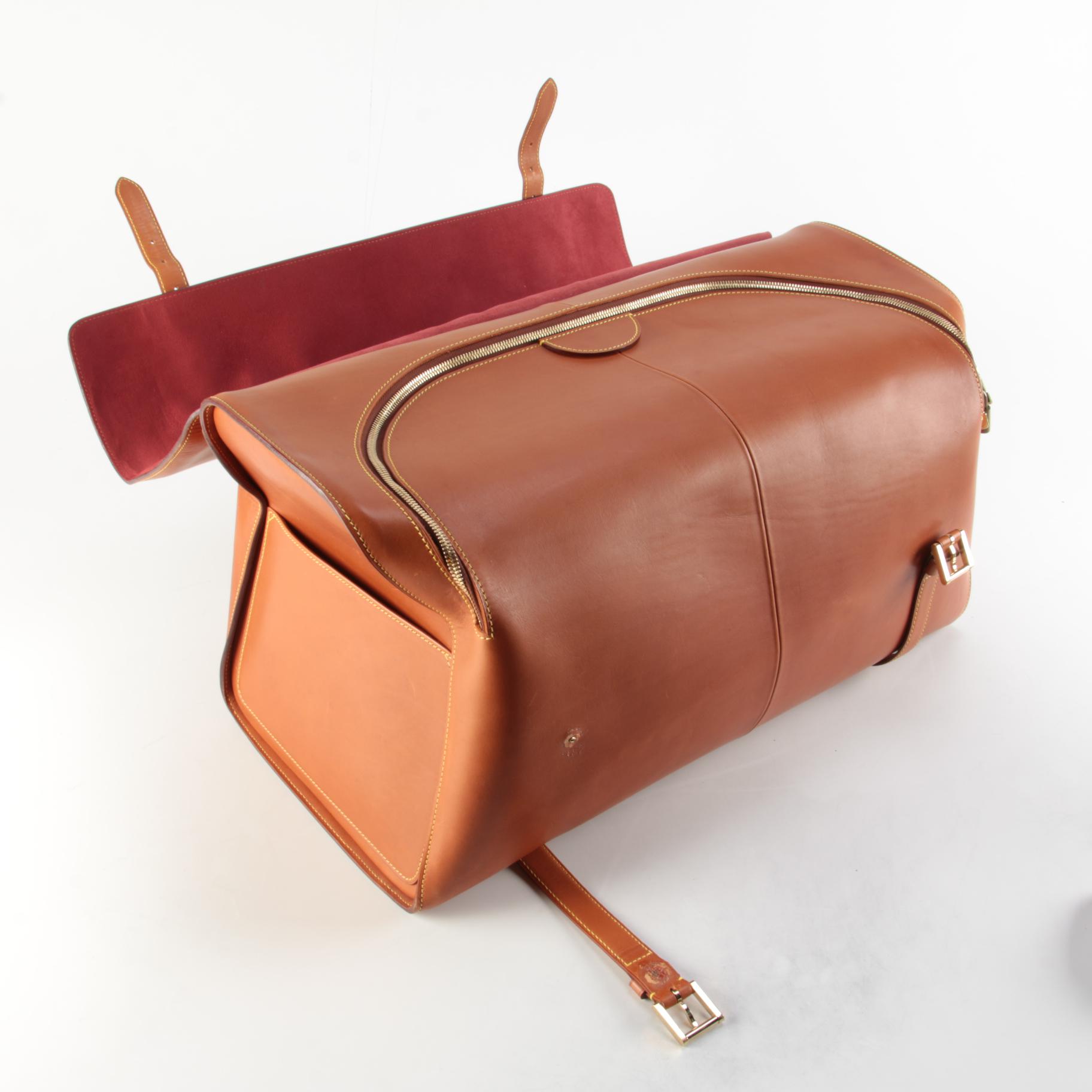 Louis Vuitton Nubie Weekender Bag in Contrast Stitched Brown Nomade Leather