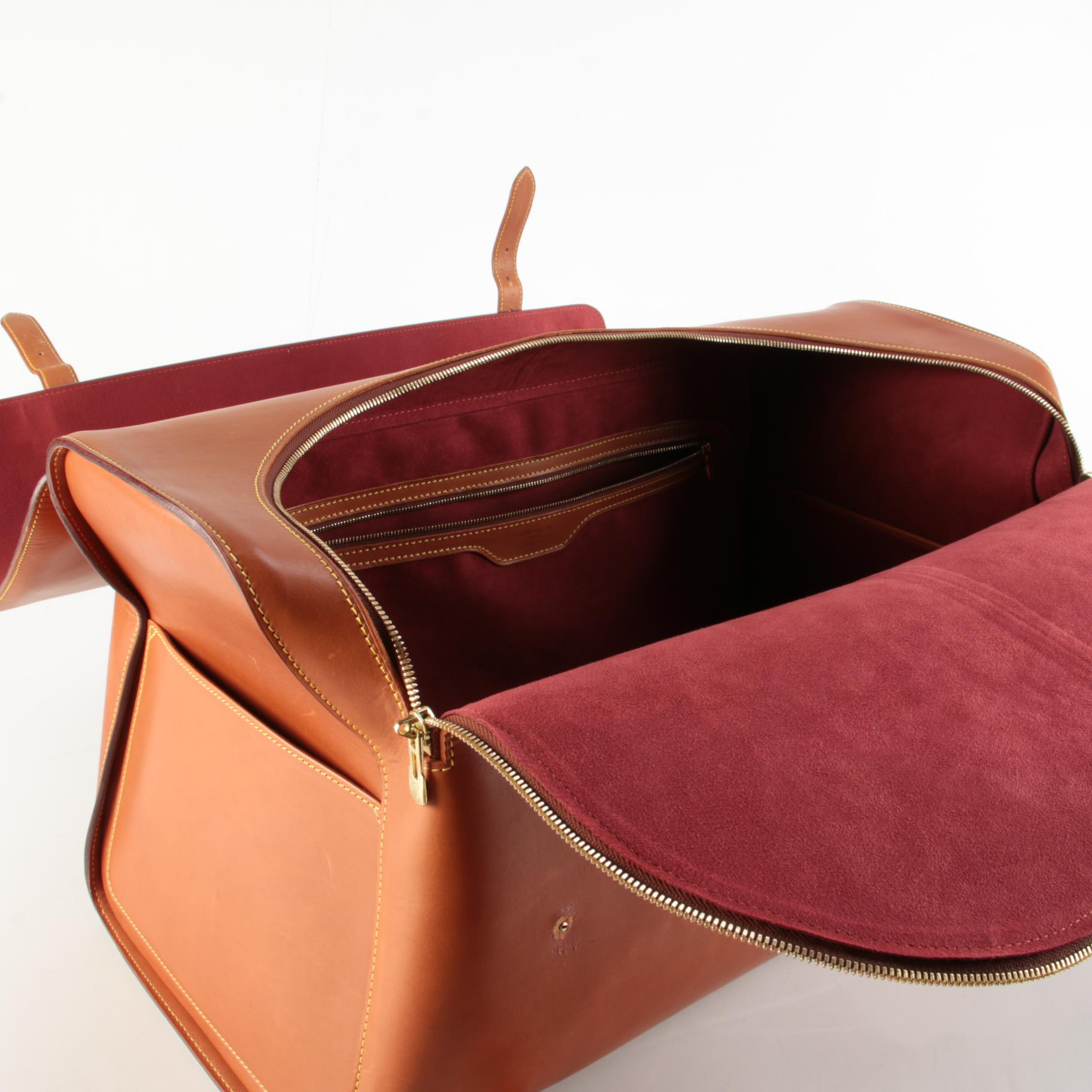 Louis Vuitton Nubie Weekender Bag in Contrast Stitched Brown Nomade Leather