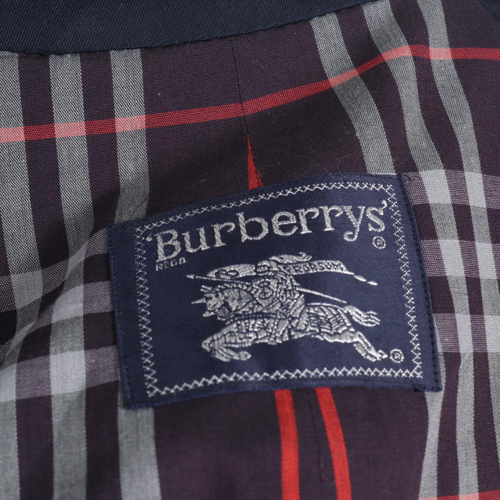 Men's Burberry Navy Blue Double-Breasted Trench Coat