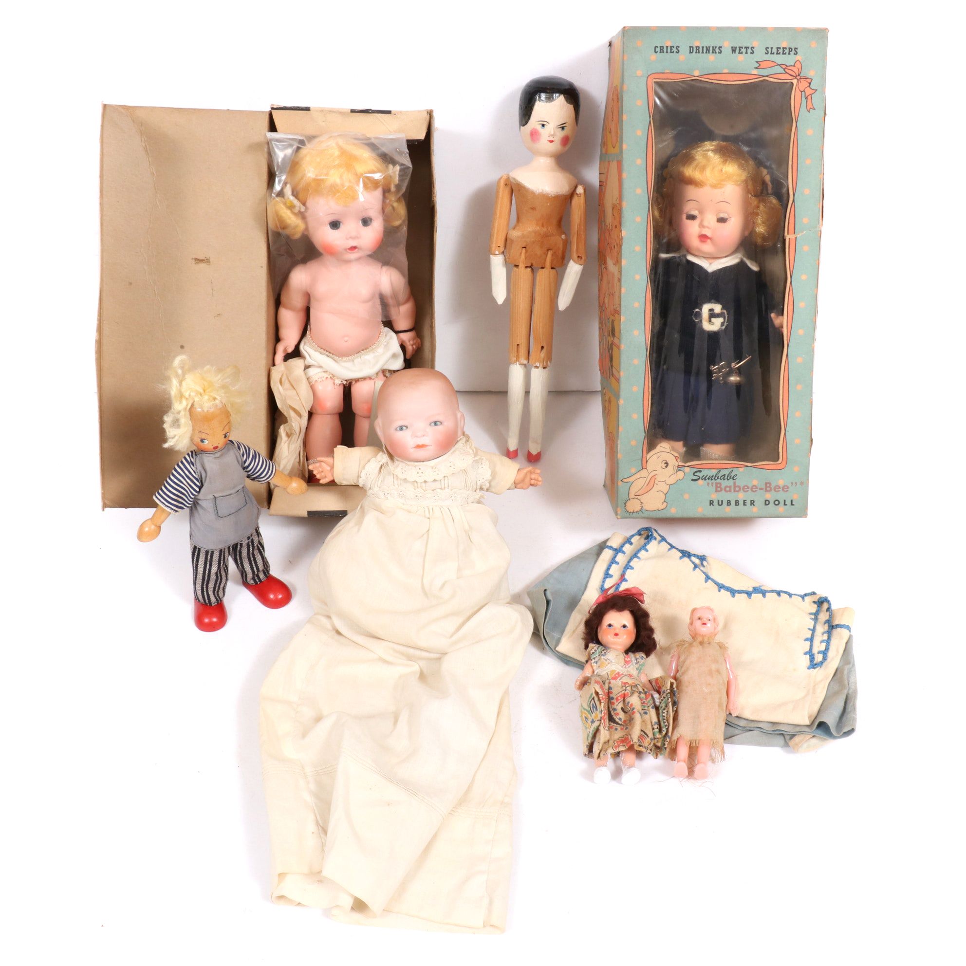 Littlest Angel Doll, Babes-Bee Rubber Doll and More Dolls, Mid-20th Century