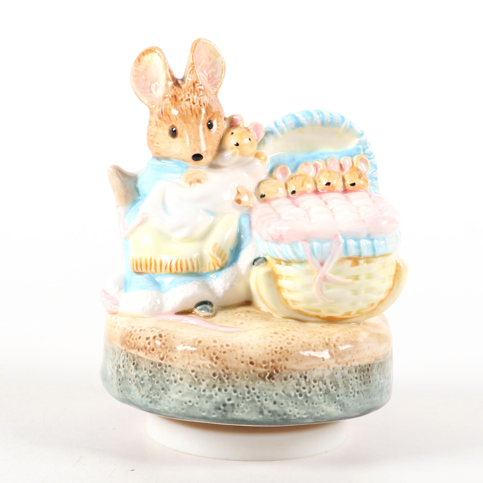 Beatrix Potter's "The Tale of Two Bad Mice" Hand-Painted Schmid Music Box