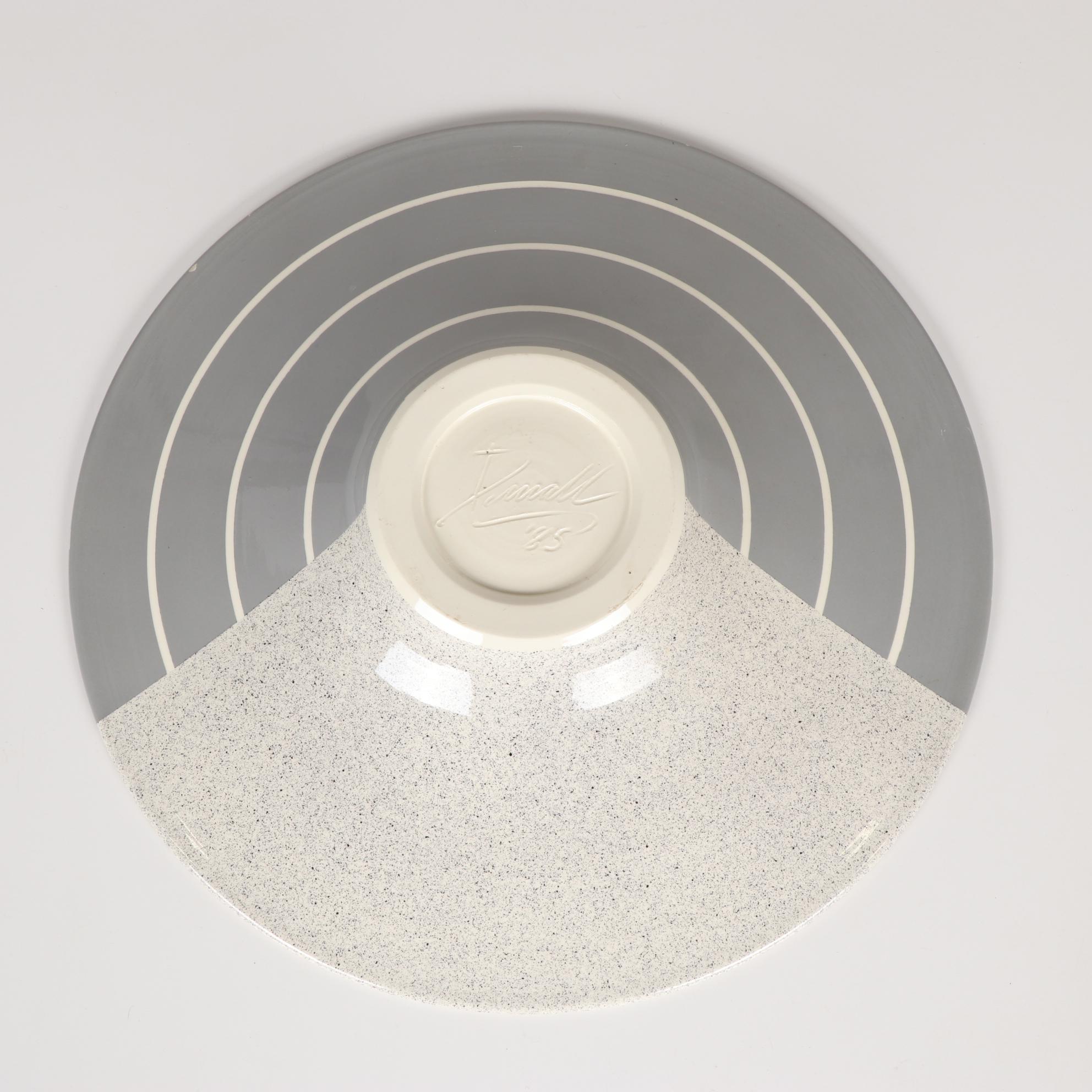 Michael Duvall Post-Modern Geometric Ceramic Centerpiece Bowl, 1985