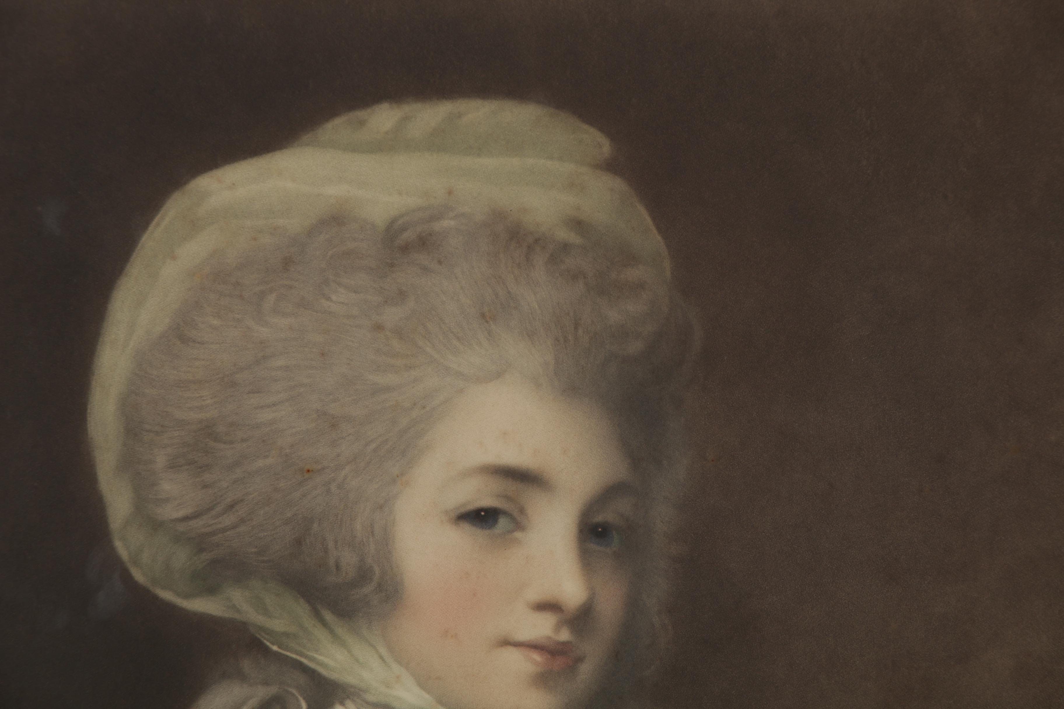 After E. Milner Mezzotint and George Romney "Mrs. Newbury," Early 20th Century