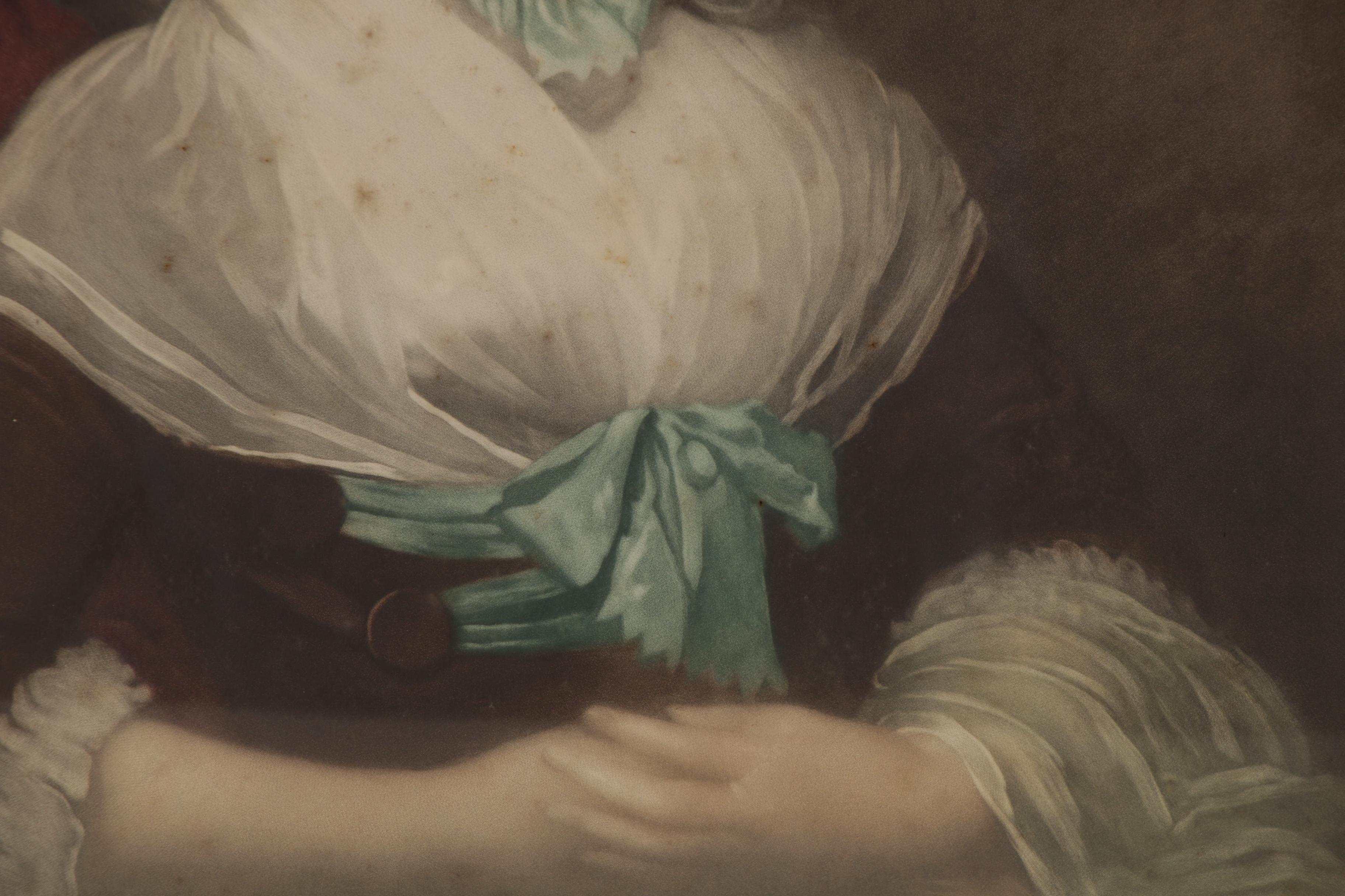 After E. Milner Mezzotint and George Romney "Mrs. Newbury," Early 20th Century