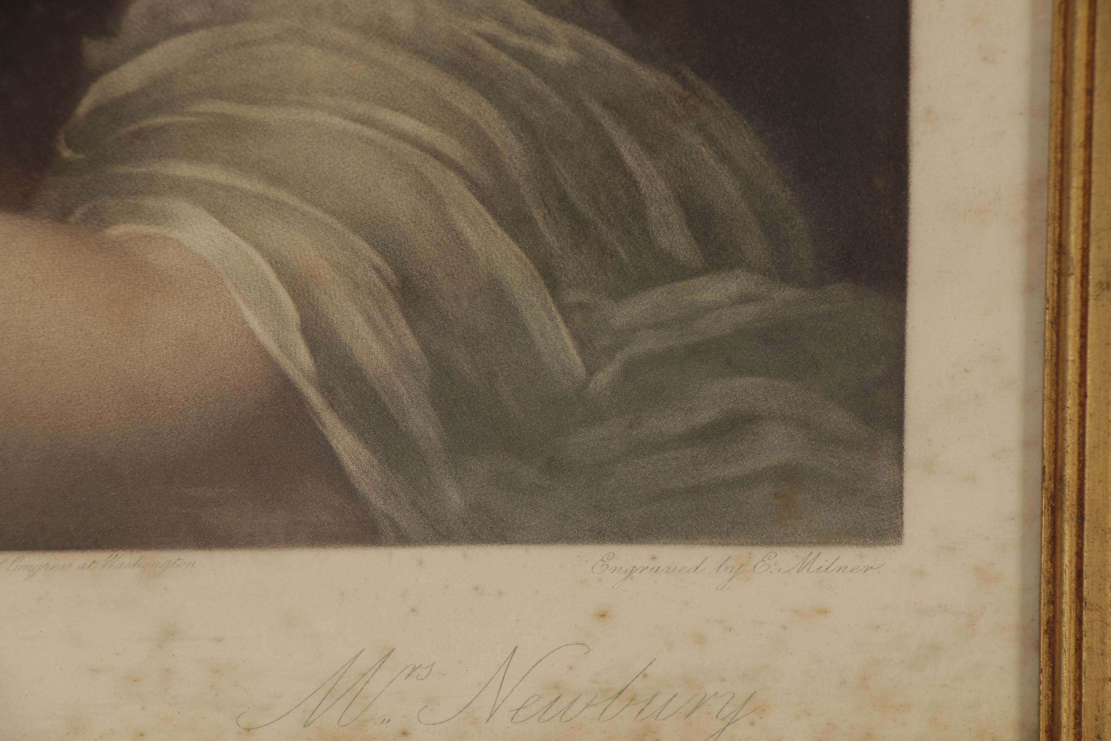 After E. Milner Mezzotint and George Romney "Mrs. Newbury," Early 20th Century