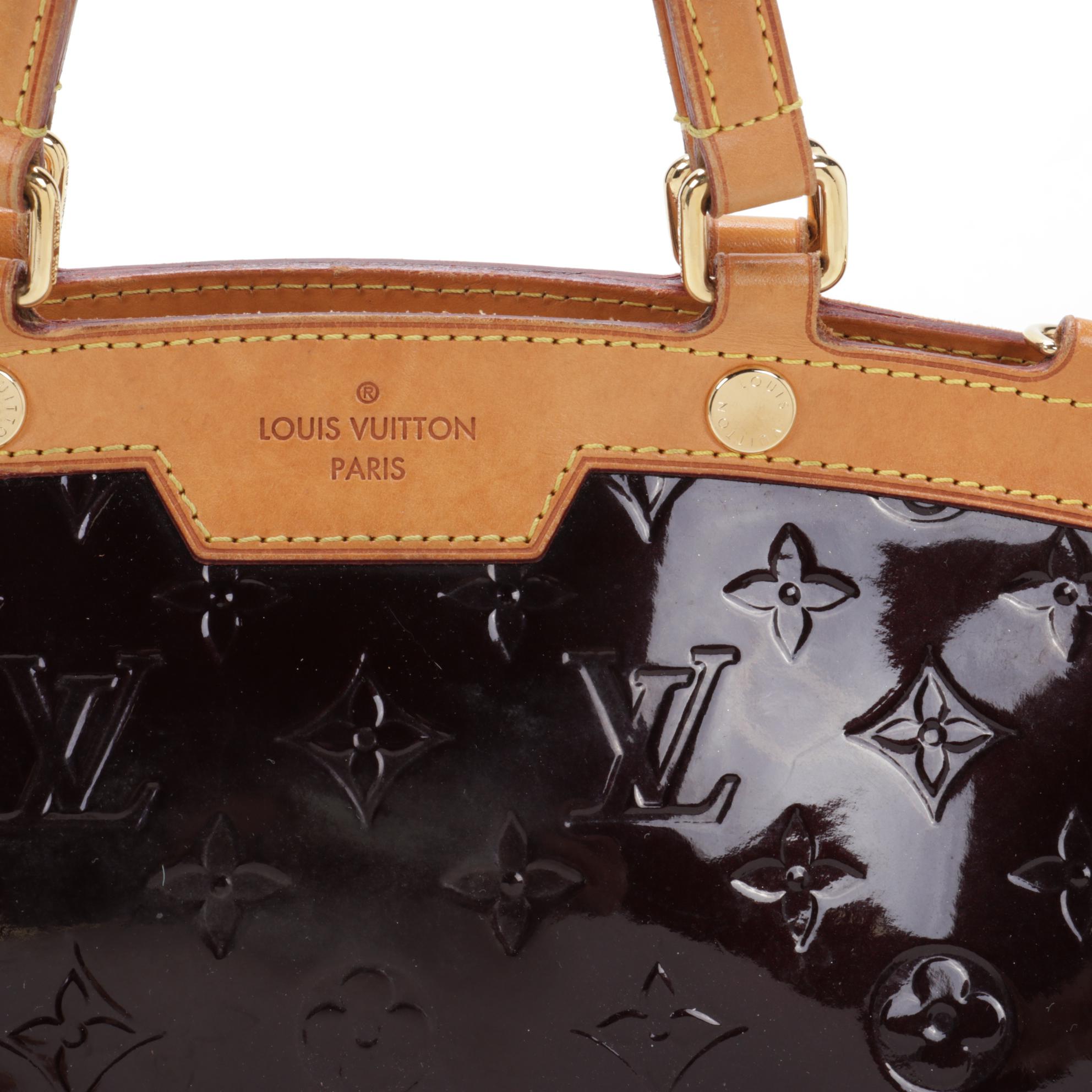 Louis Vuitton Brea MM Tote Bag in Amarante Monogram Vernis Leather