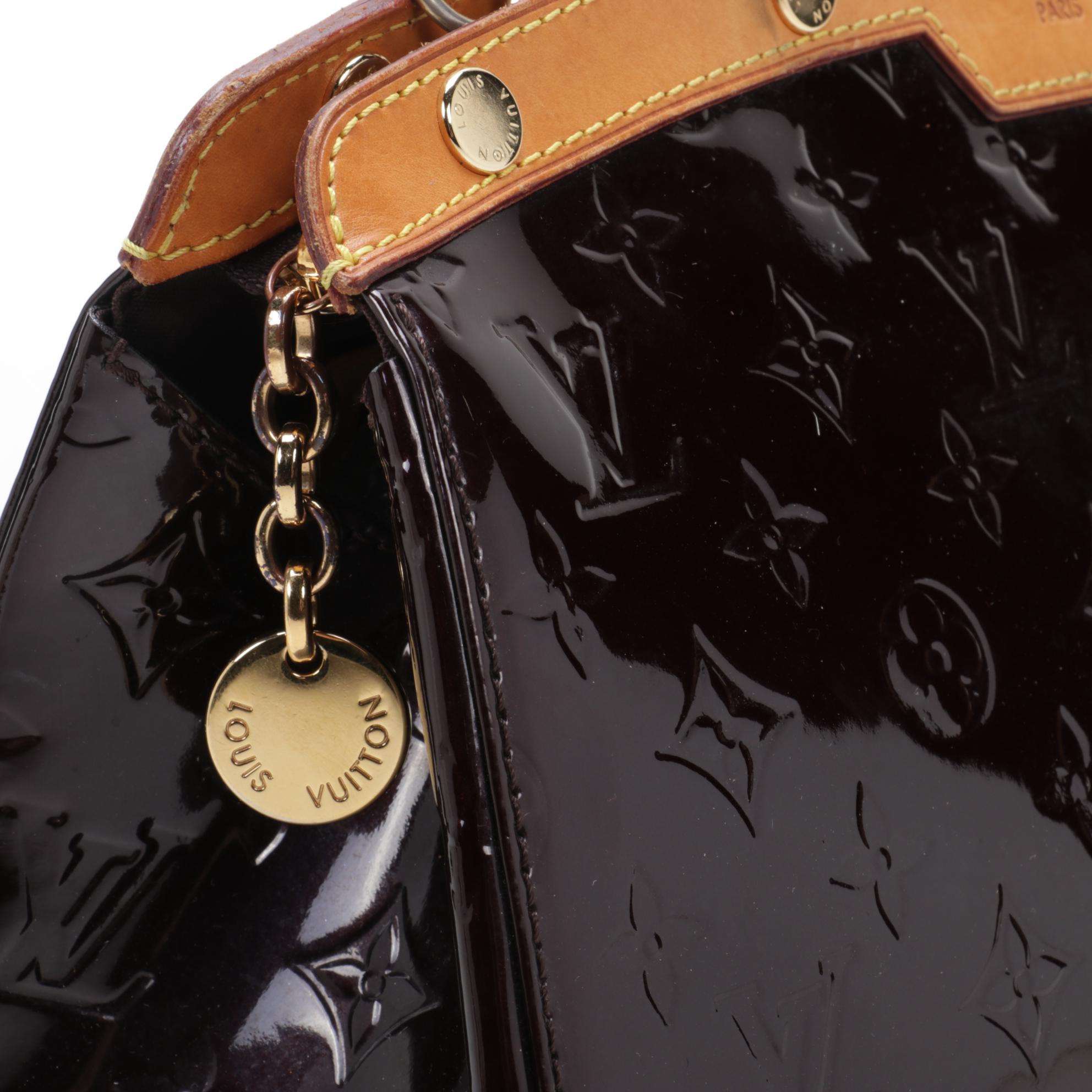 Louis Vuitton Brea MM Tote Bag in Amarante Monogram Vernis Leather