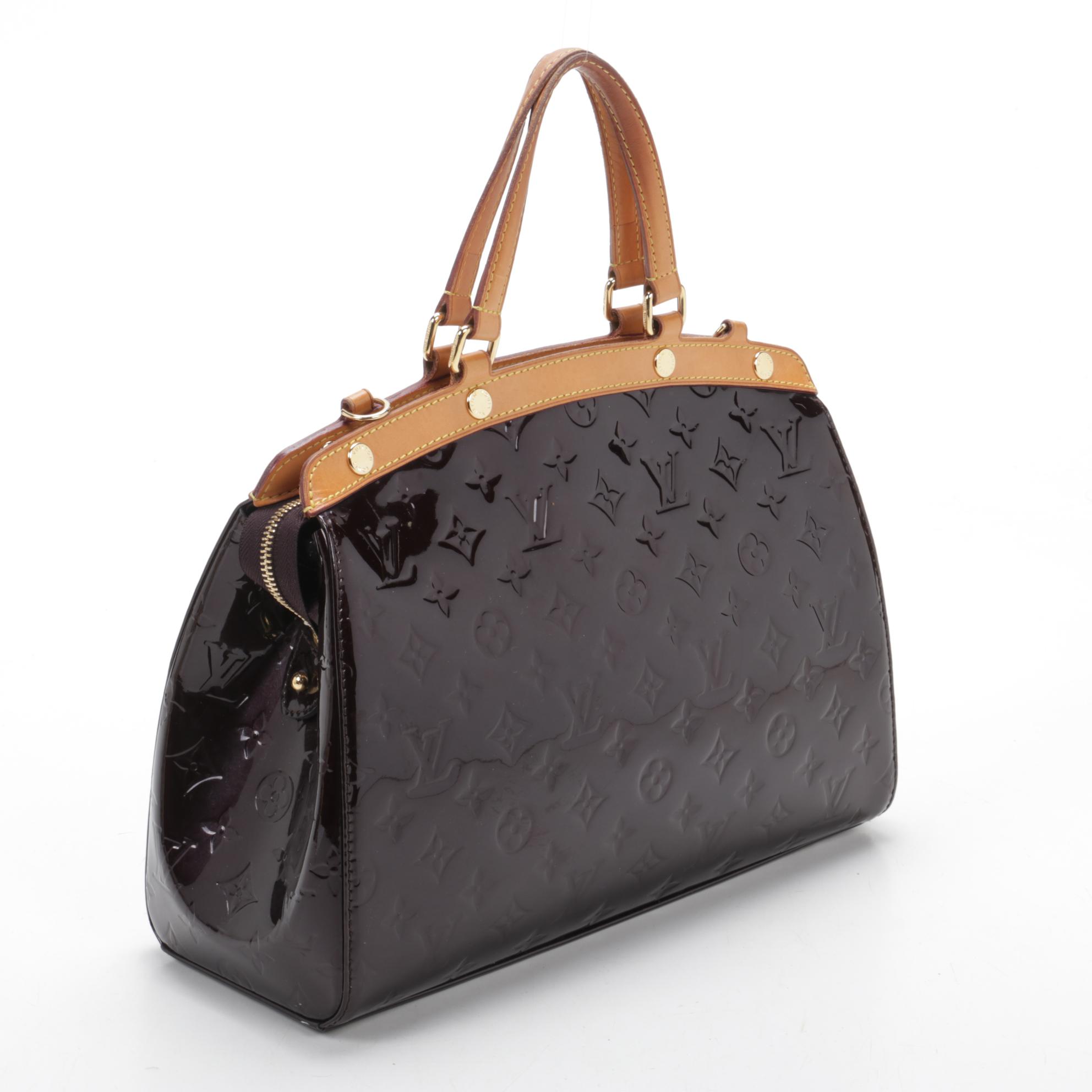 Louis Vuitton Brea MM Tote Bag in Amarante Monogram Vernis Leather