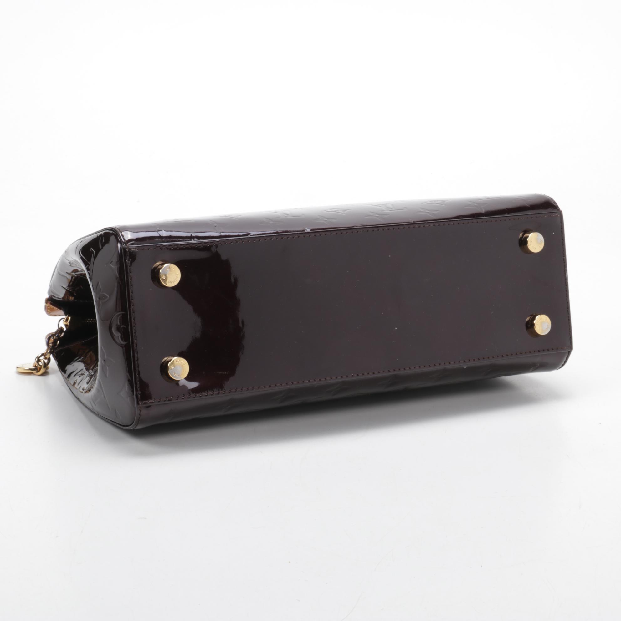 Louis Vuitton Brea MM Tote Bag in Amarante Monogram Vernis Leather