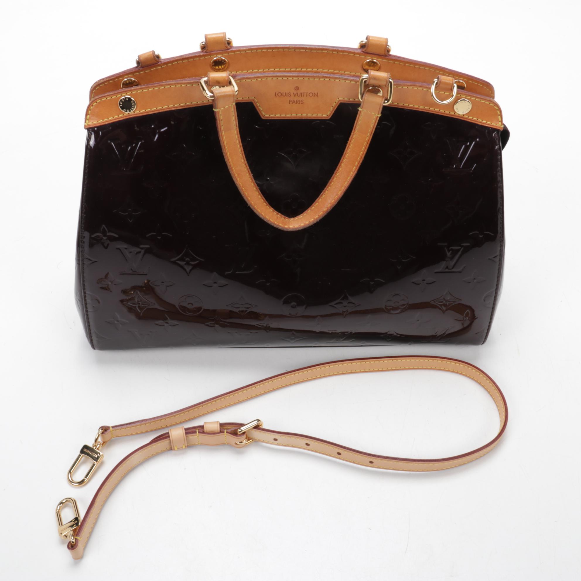 Louis Vuitton Brea MM Tote Bag in Amarante Monogram Vernis Leather