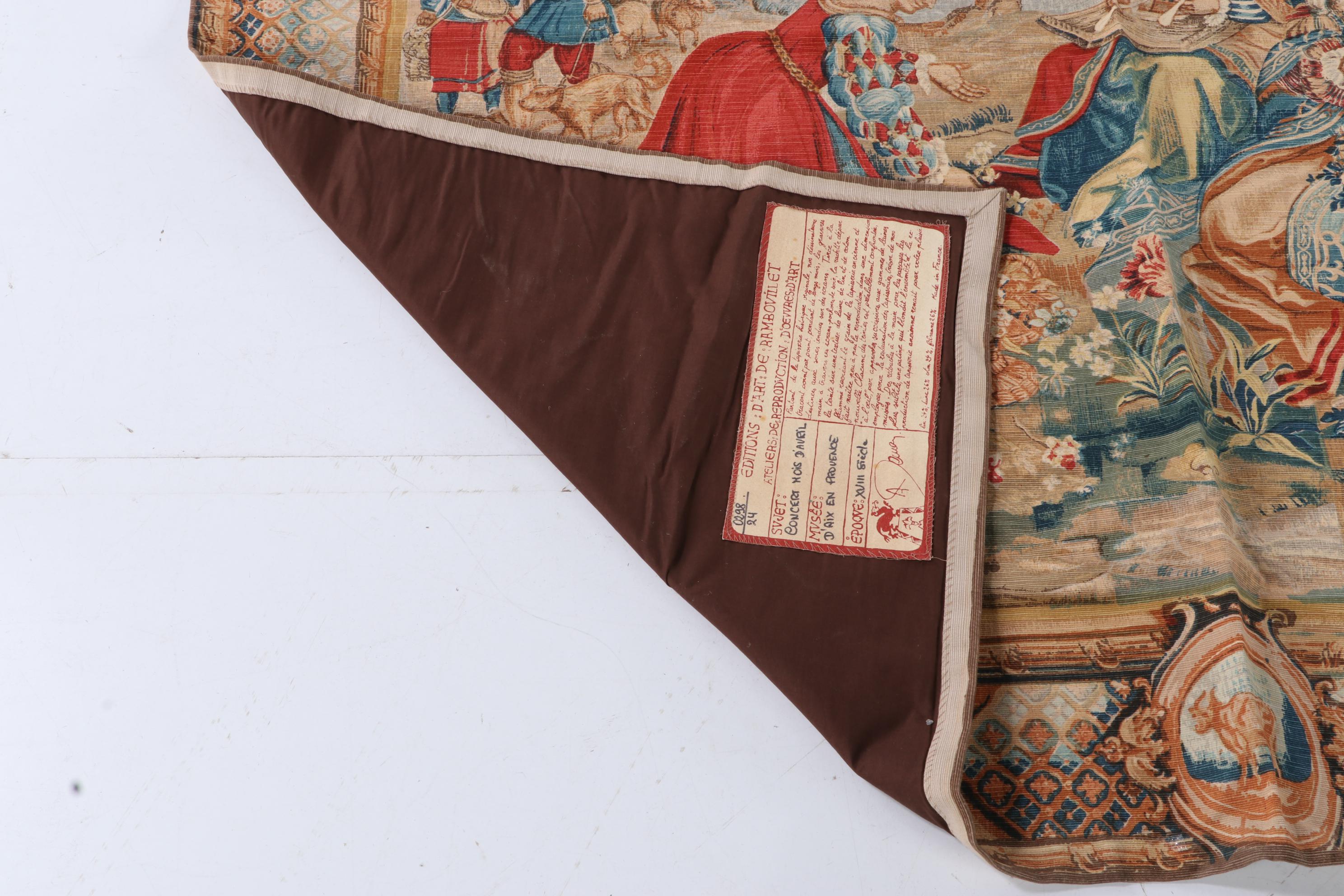 Editions d'Art de Rambouillet Printed Tapestry after "Le Concert Mois d'Avril"