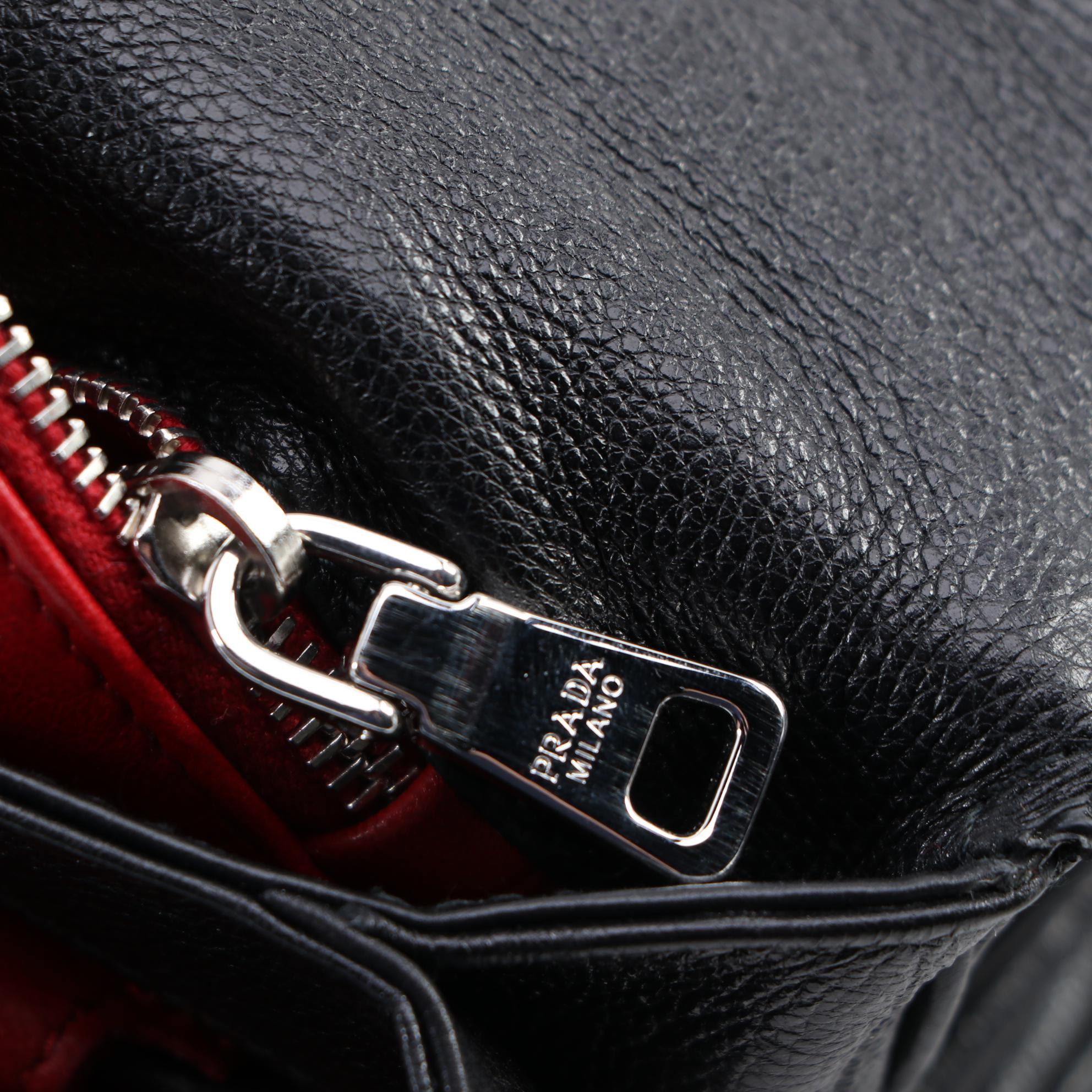 Prada Robot Flap Mixed Media Leather Shoulder Bag