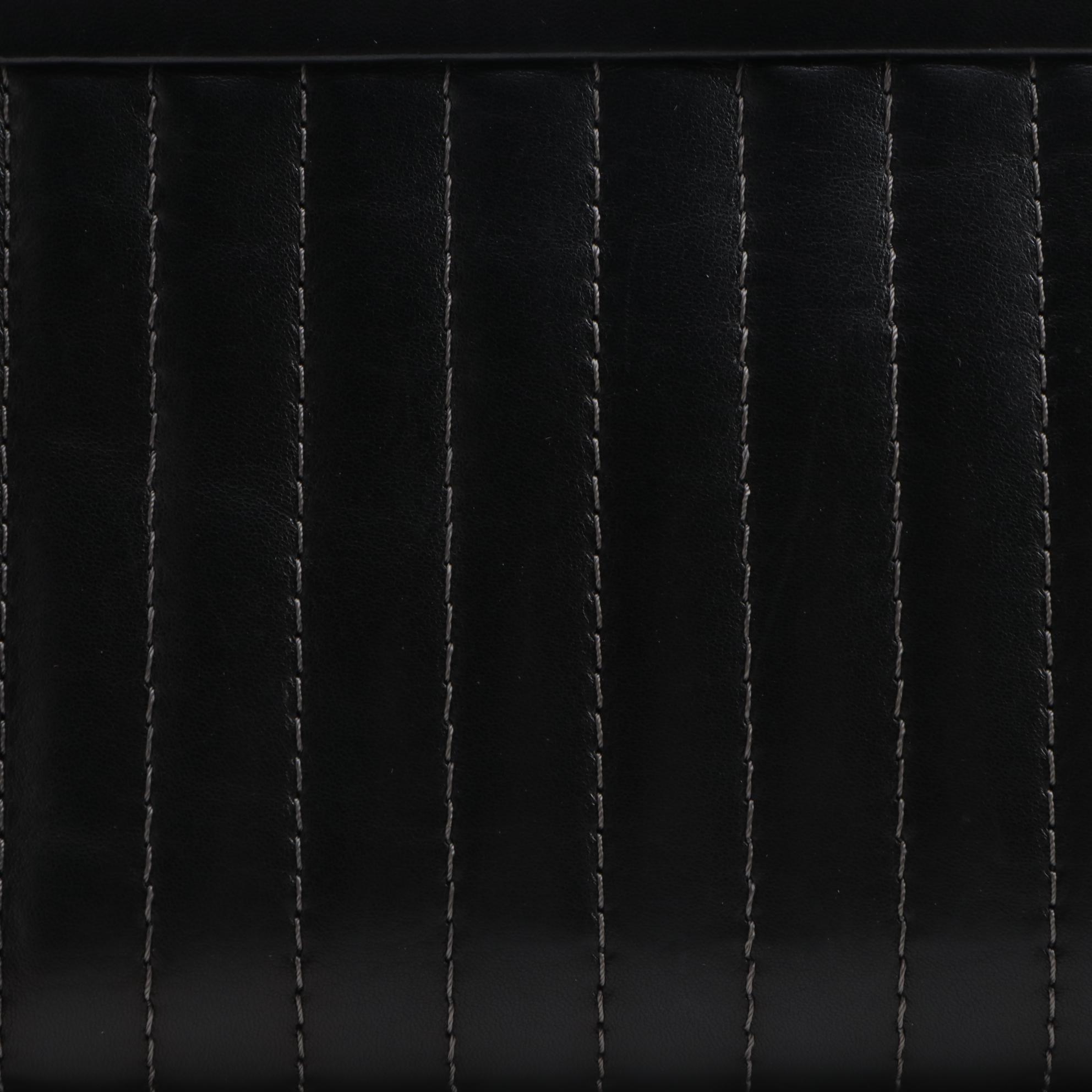 Chanel Mademoiselle Vertical Quilted Black Lambskin Clutch