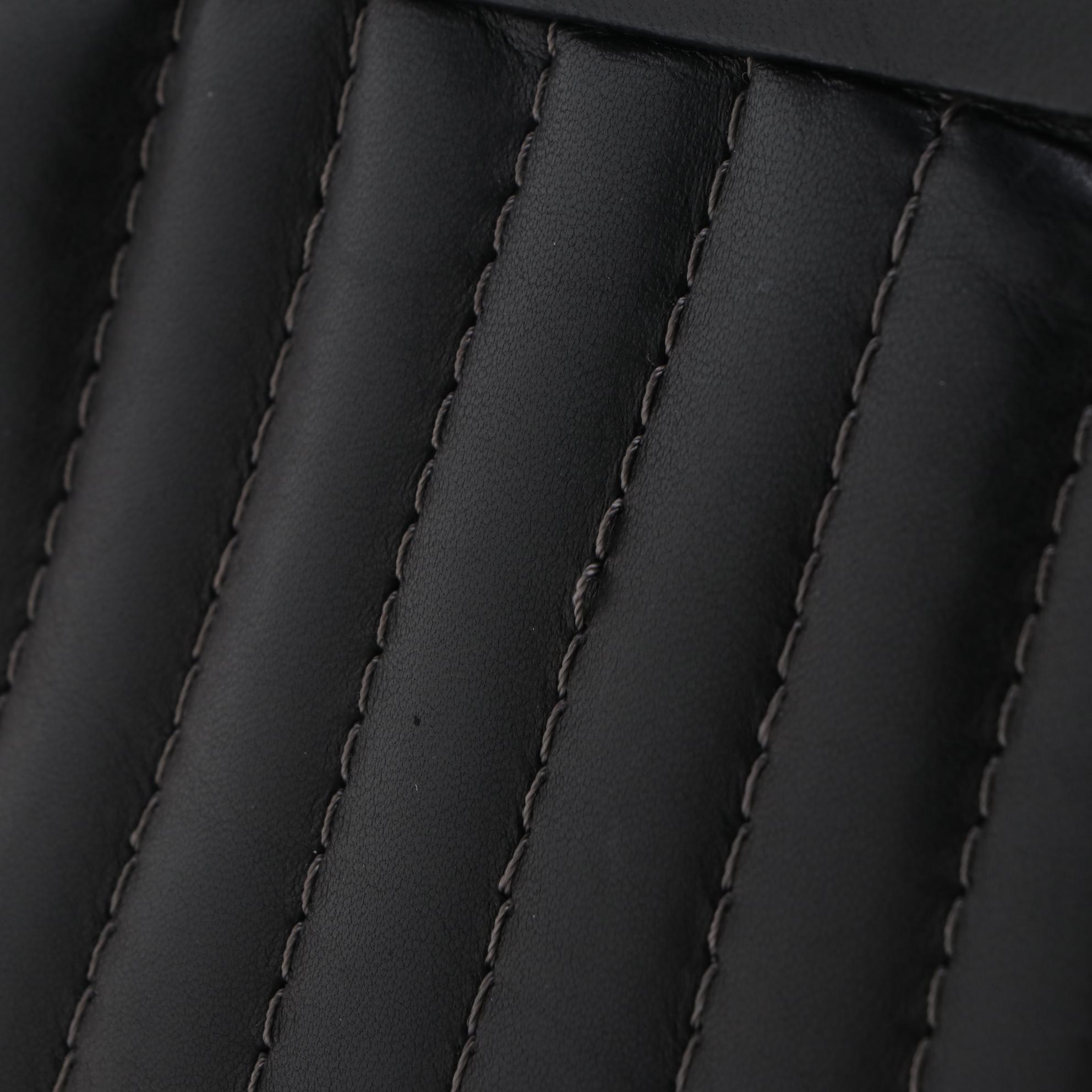 Chanel Mademoiselle Vertical Quilted Black Lambskin Clutch