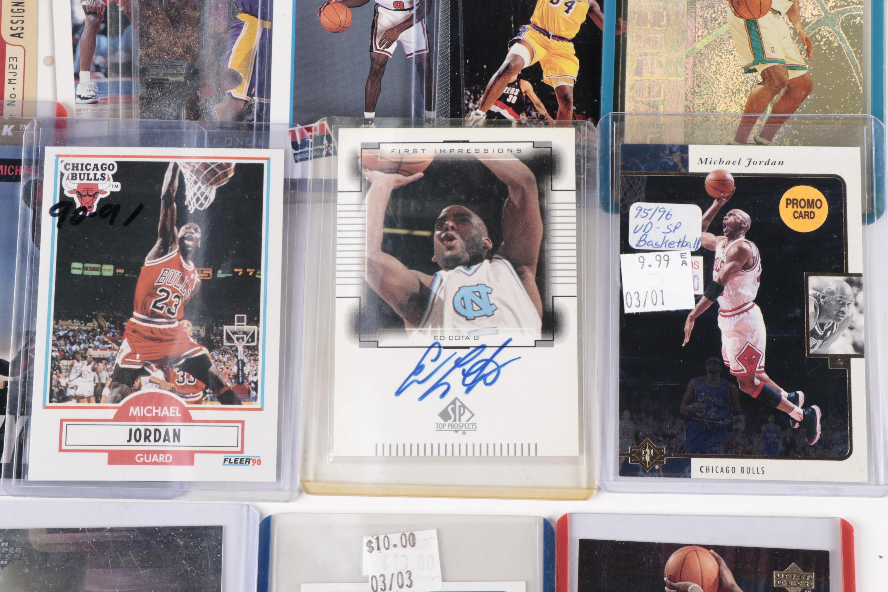 1990s-2010s Basketball Cards with Michael Jordan, Kobe Bryant, and Lebron James