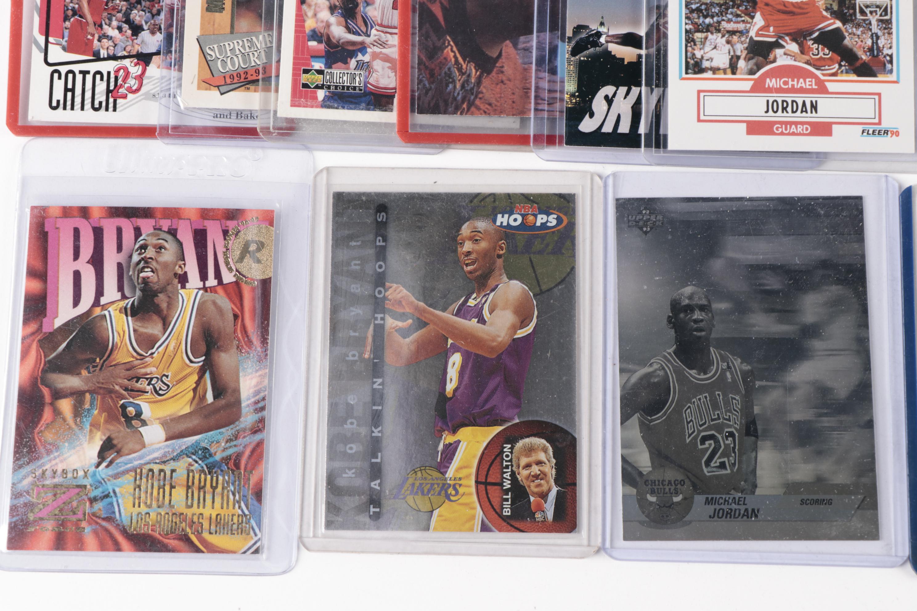 1990s-2010s Basketball Cards with Michael Jordan, Kobe Bryant, and Lebron James