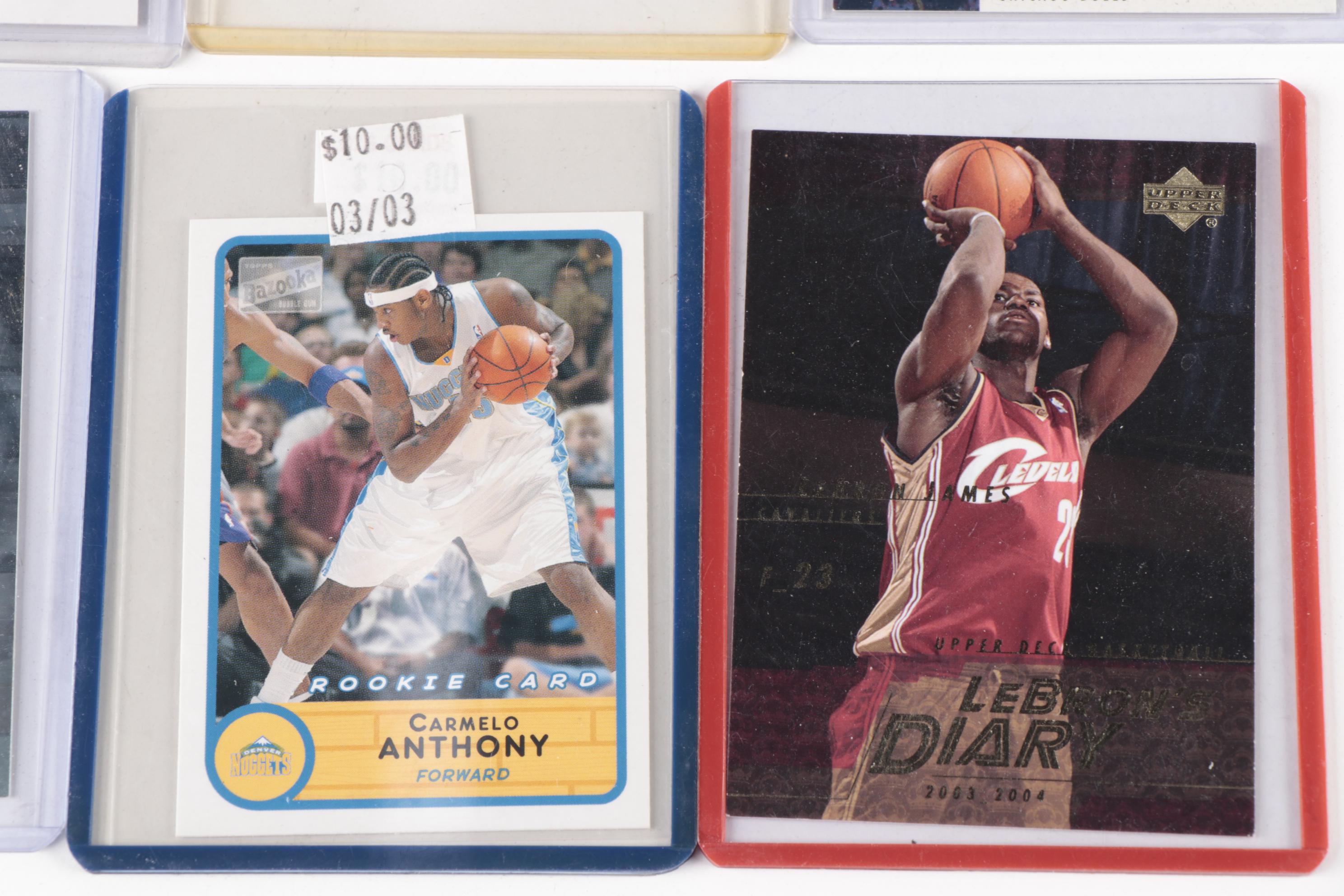 1990s-2010s Basketball Cards with Michael Jordan, Kobe Bryant, and Lebron James