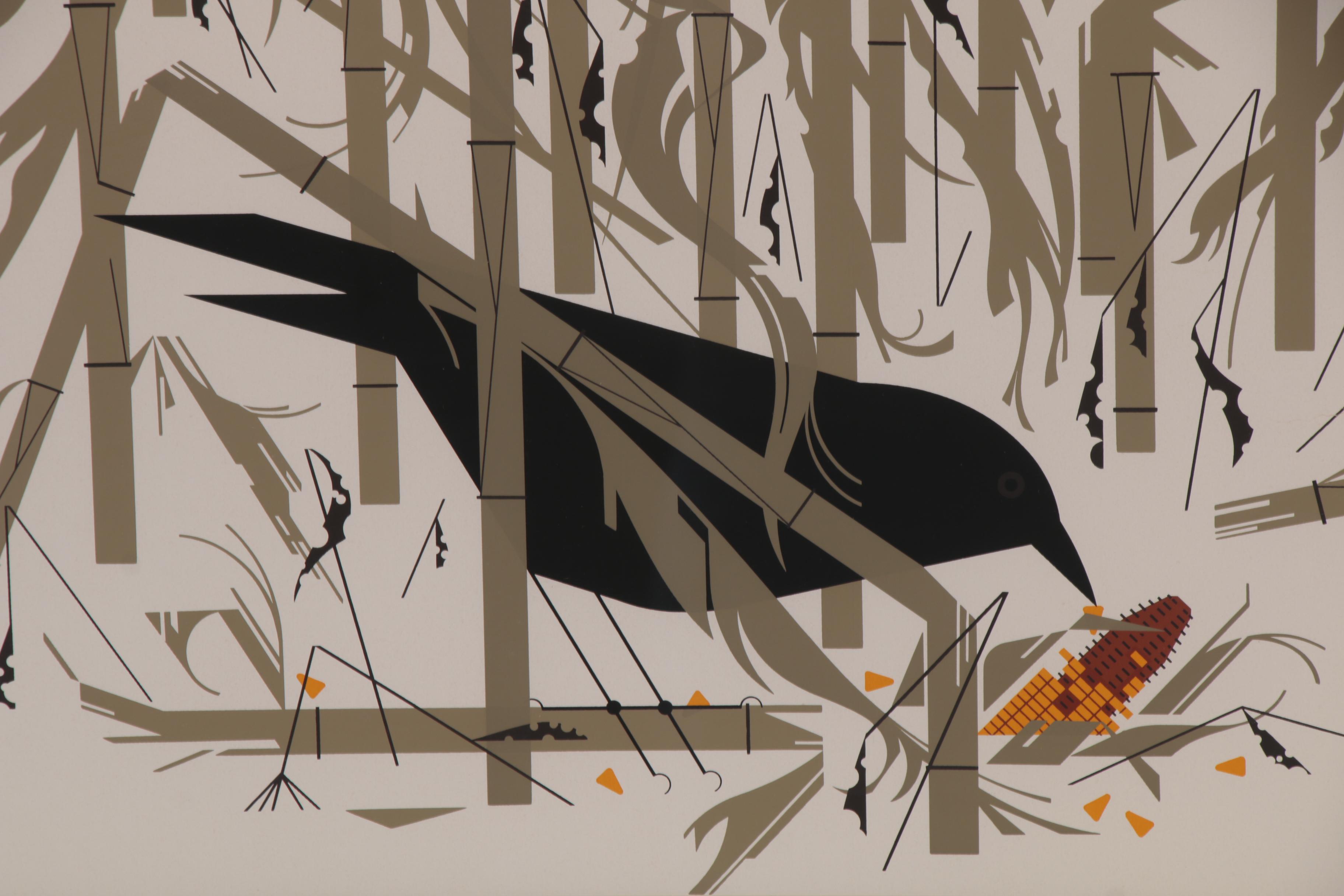 Charley Harper Serigraph "Crow in the Snow," 1974