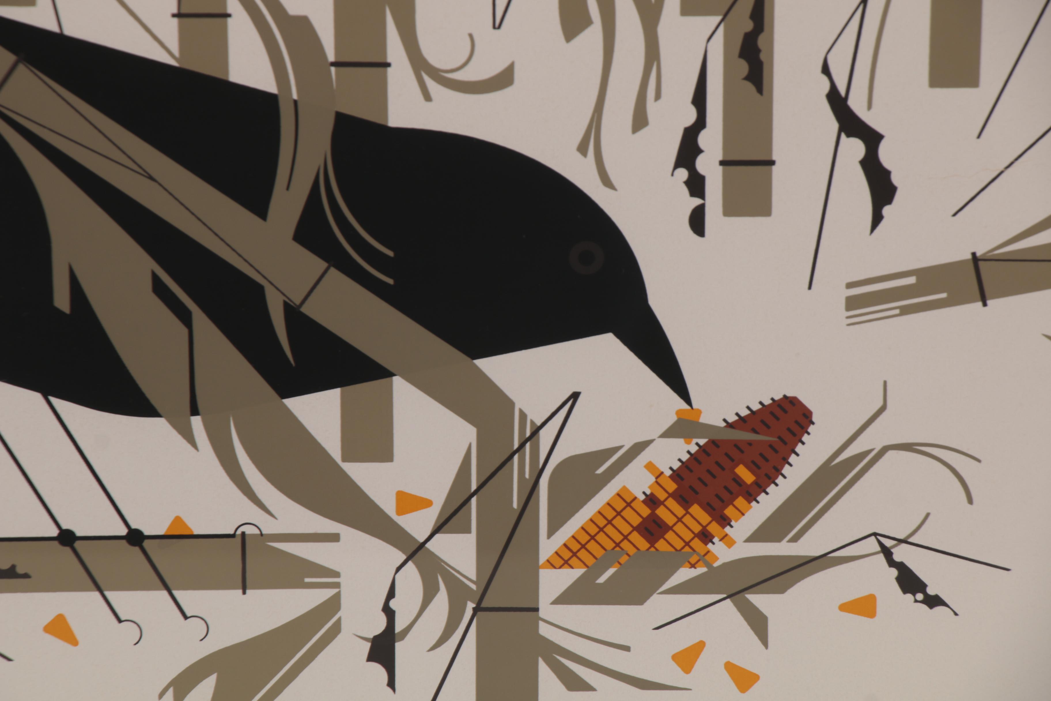 Charley Harper Serigraph "Crow in the Snow," 1974
