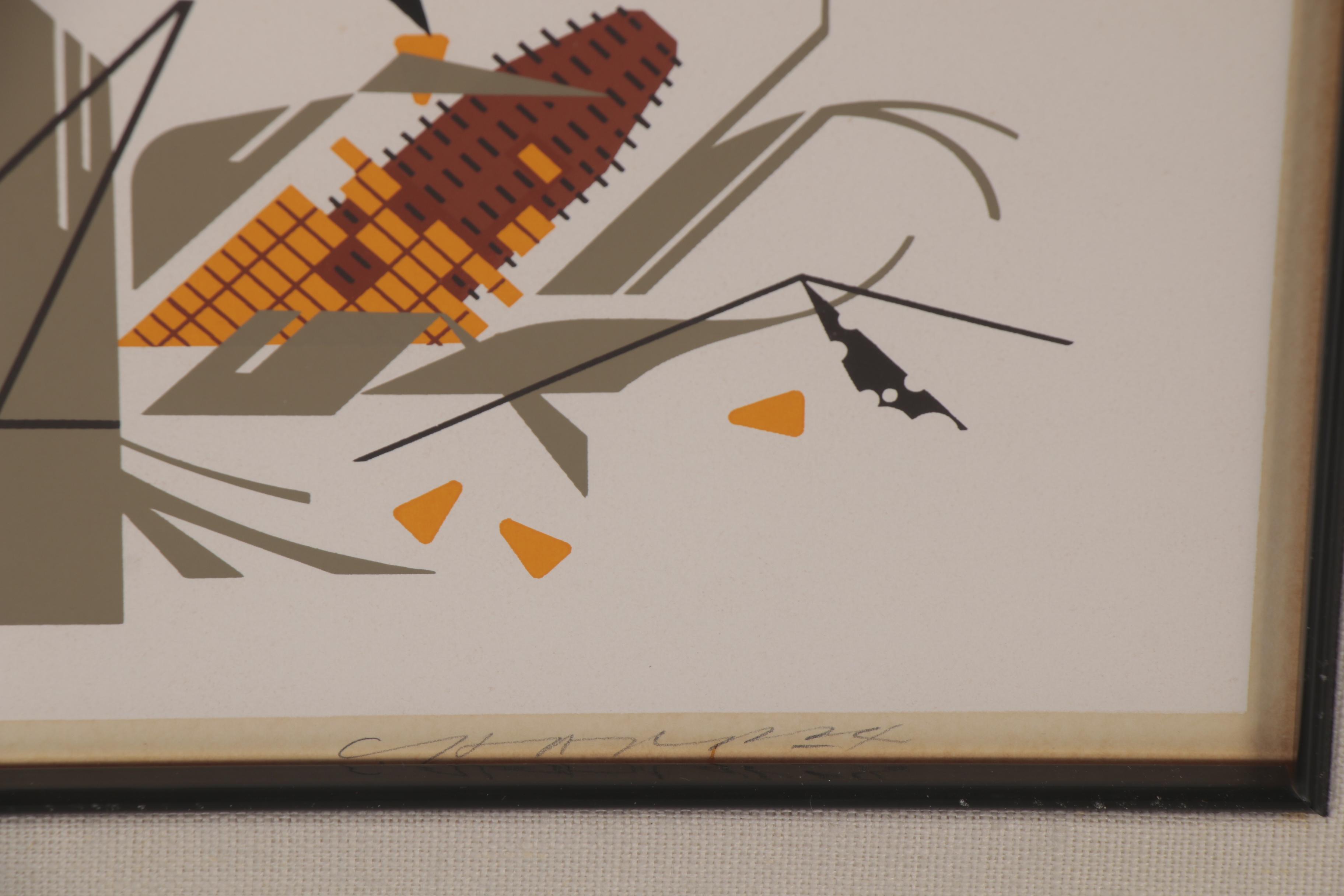 Charley Harper Serigraph "Crow in the Snow," 1974