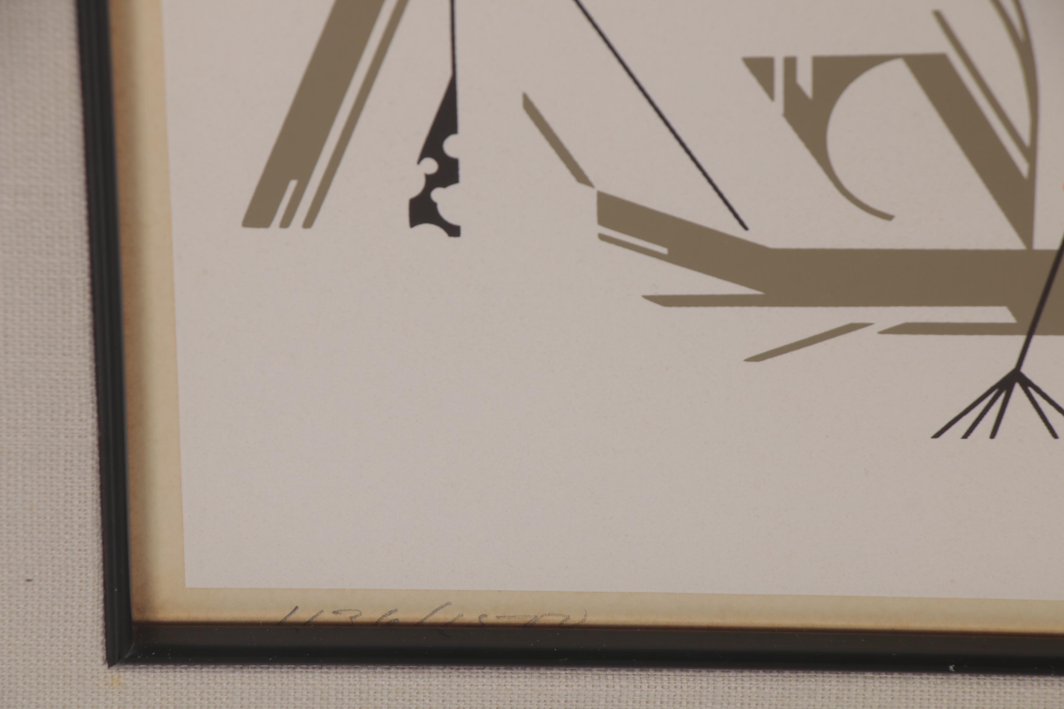 Charley Harper Serigraph "Crow in the Snow," 1974