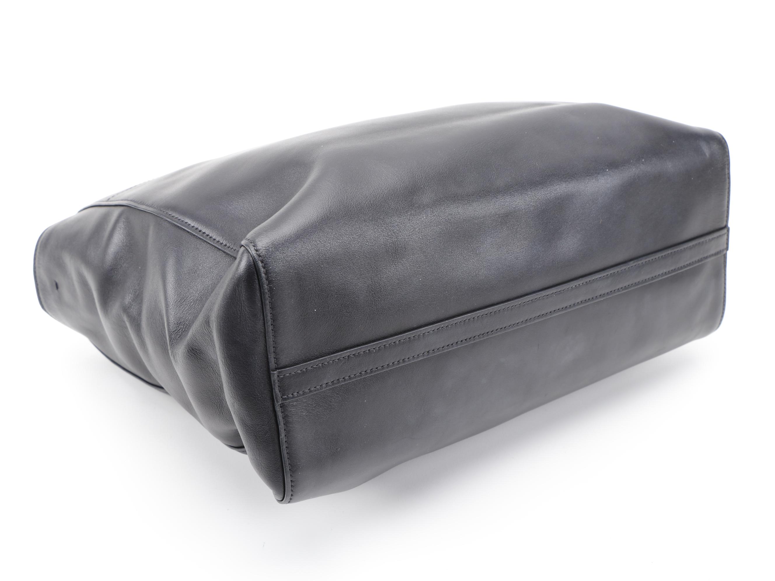 Prada City Two-Way Tote in Black Calfskin Leather