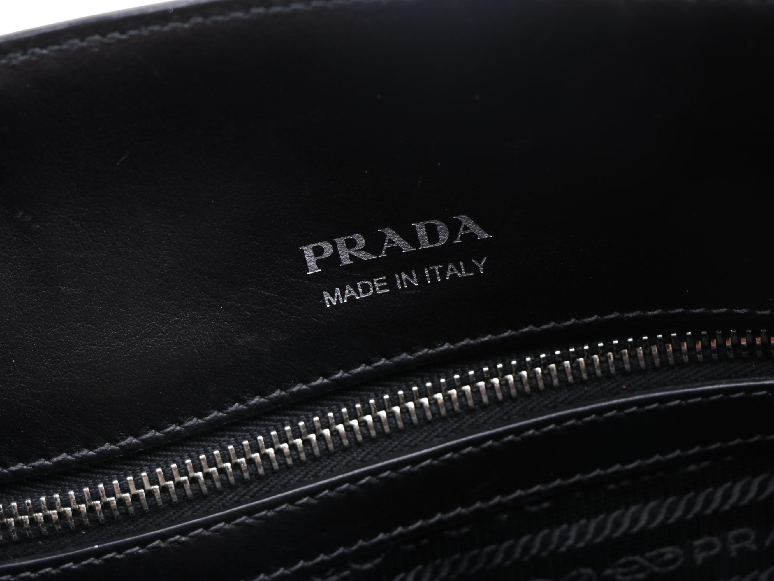 Prada City Two-Way Tote in Black Calfskin Leather
