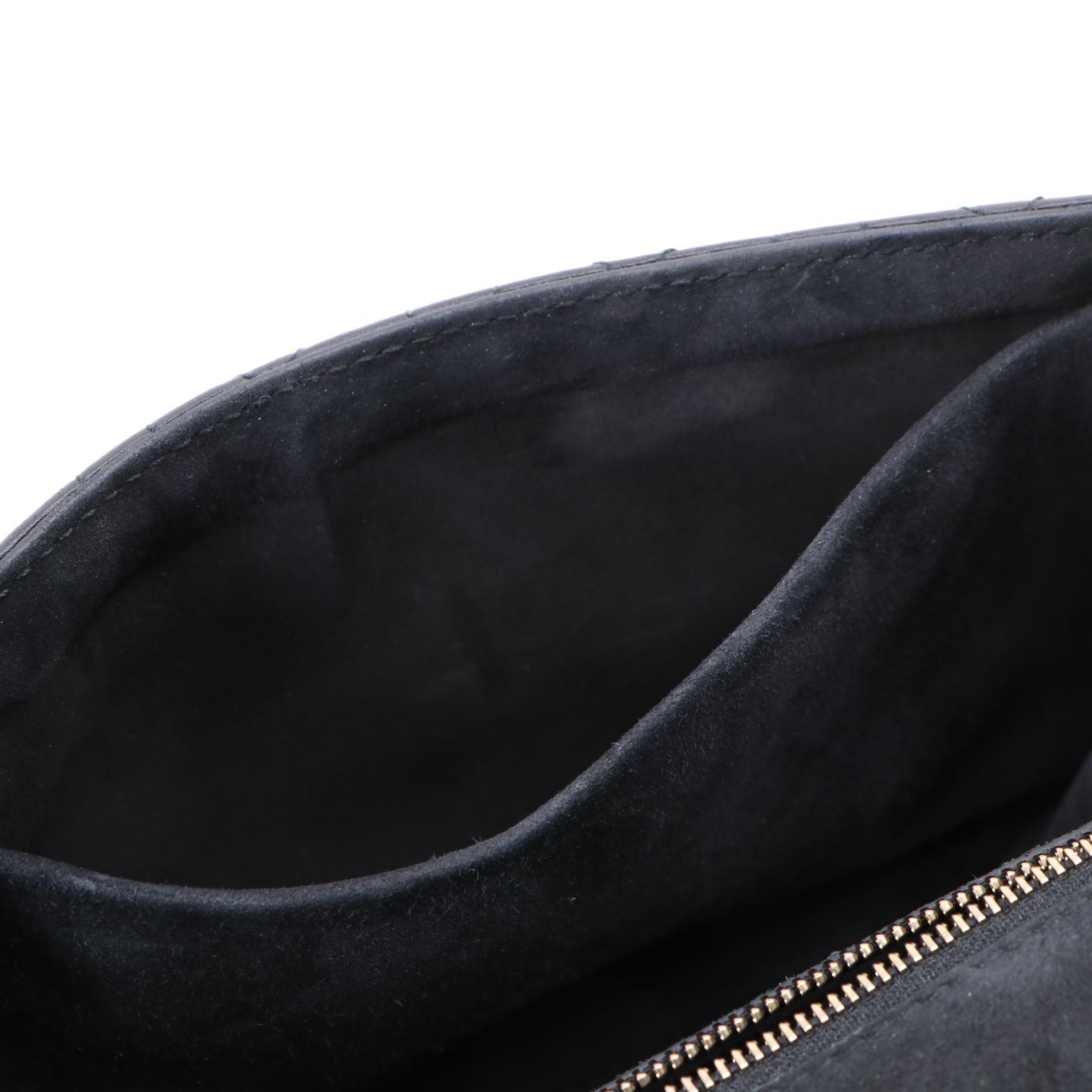 Christian Dior Addict Black Cannage Quilted Leather Bag with Bohemian Strap