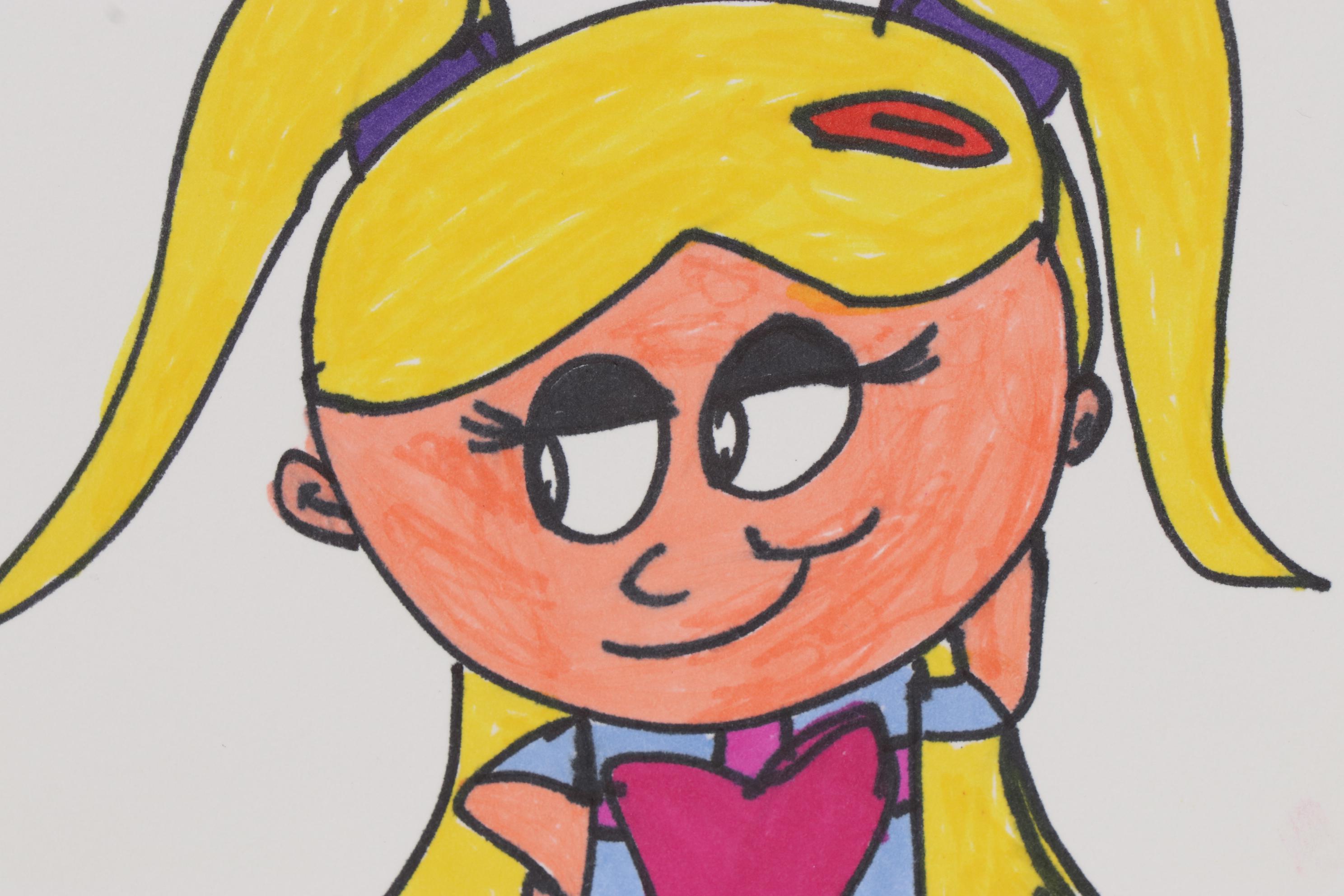 Tafara Bundrige Marker Drawing of Children Enjoying Food, 21st Century