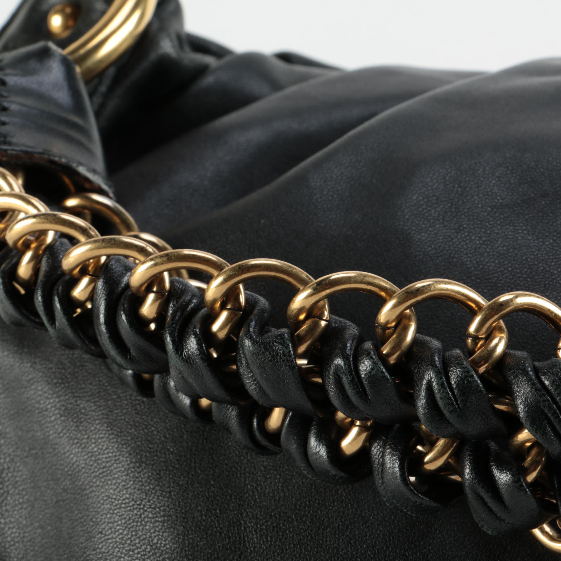 Prada Lux Chain Strap Black Leather Hobo Bag