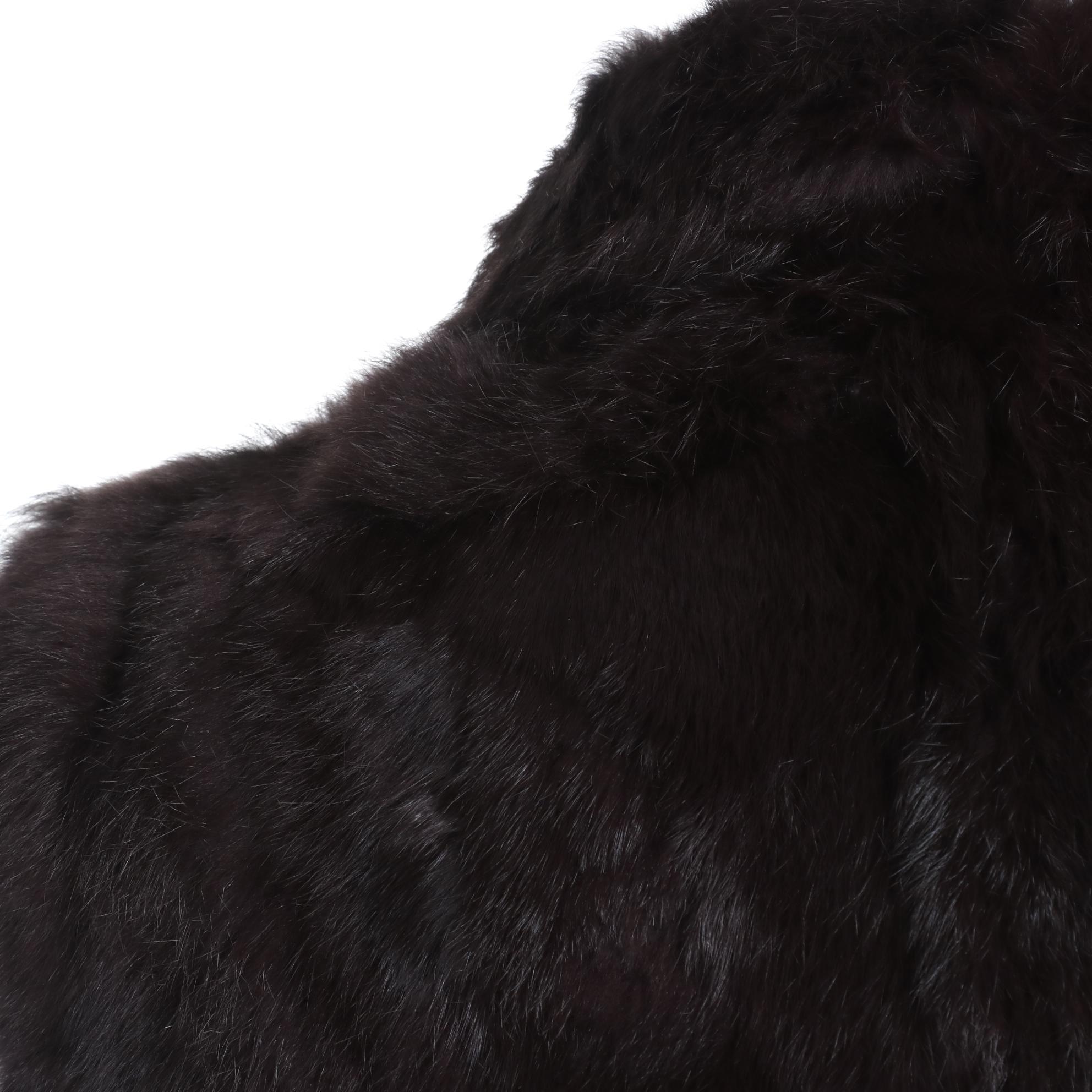 BLACK Saks Fifth Avenue Rabbit Fur Vest