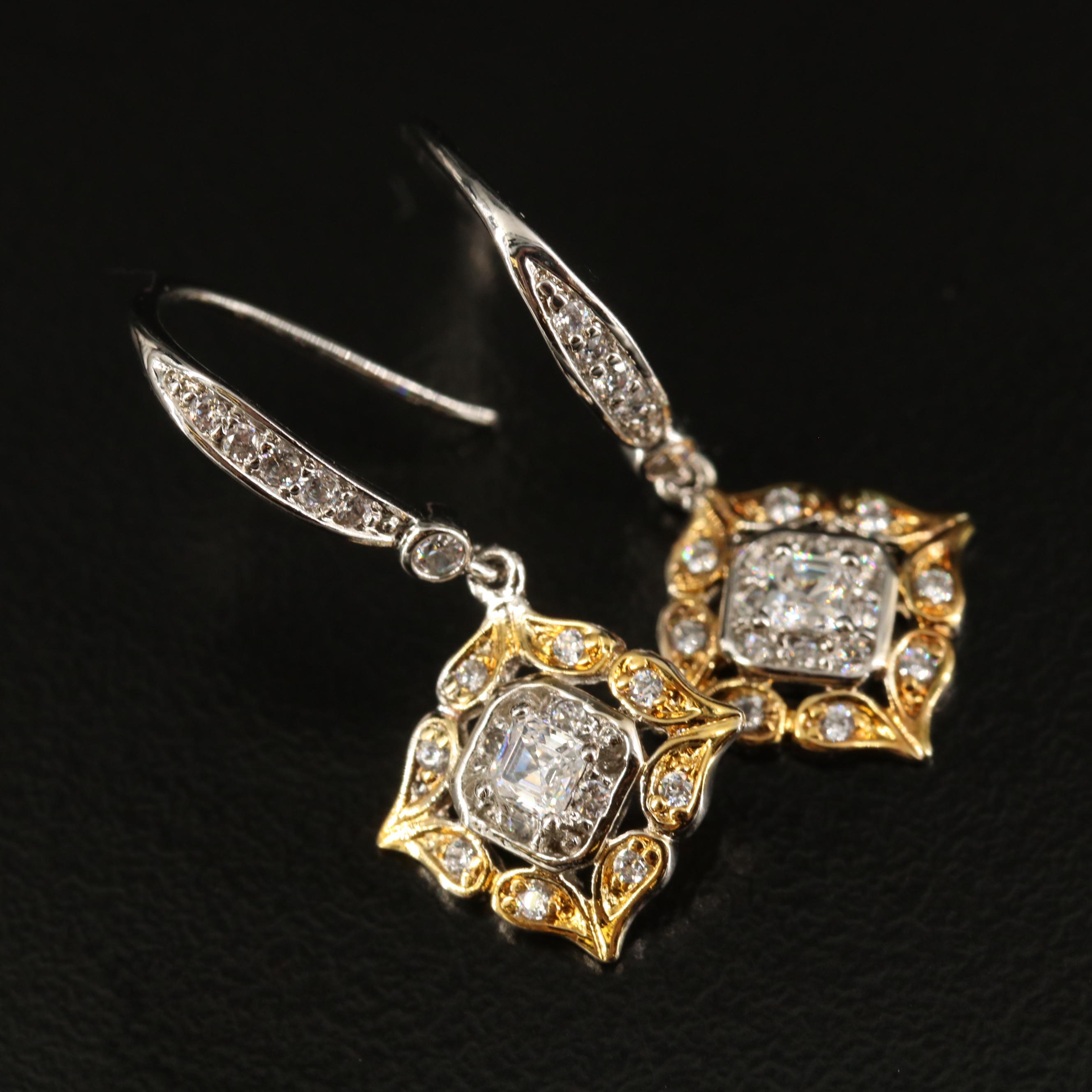 Sterling Cubic Zirconia Dangle Earrings