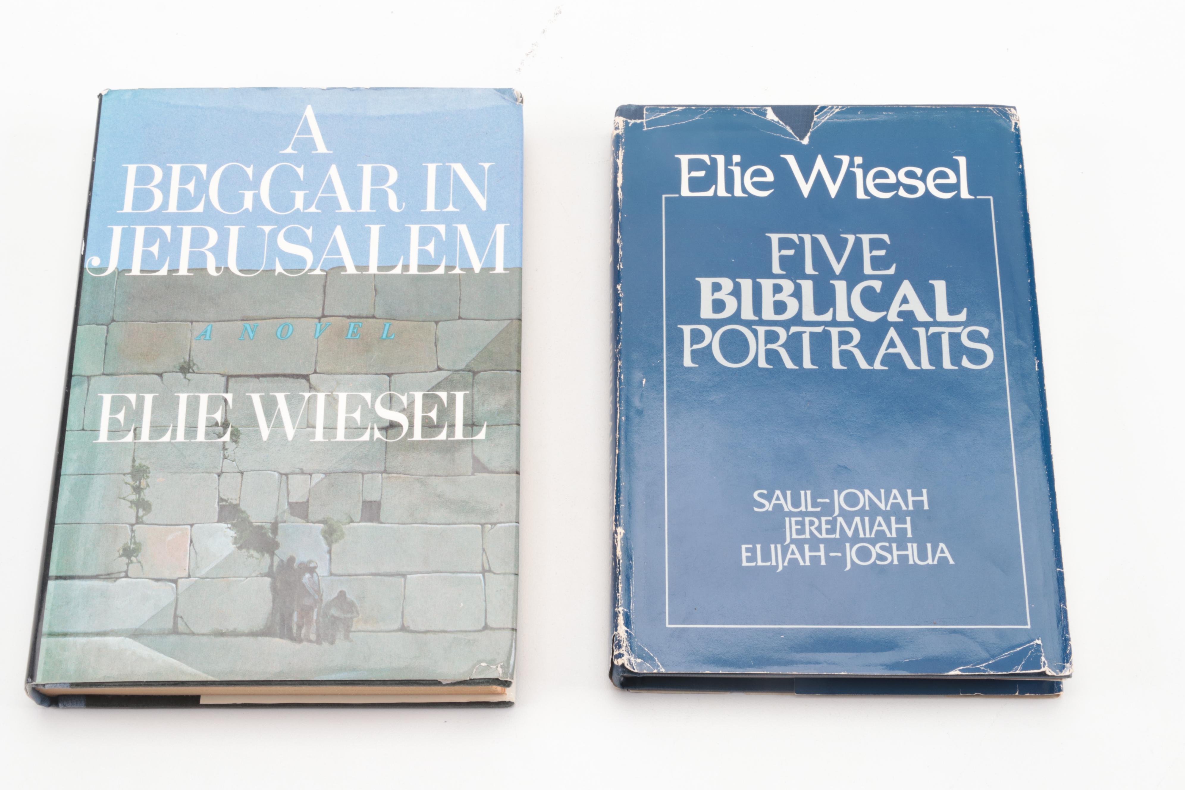 Elie Wiesel Books, Included Signed "Five Biblical Portraits"