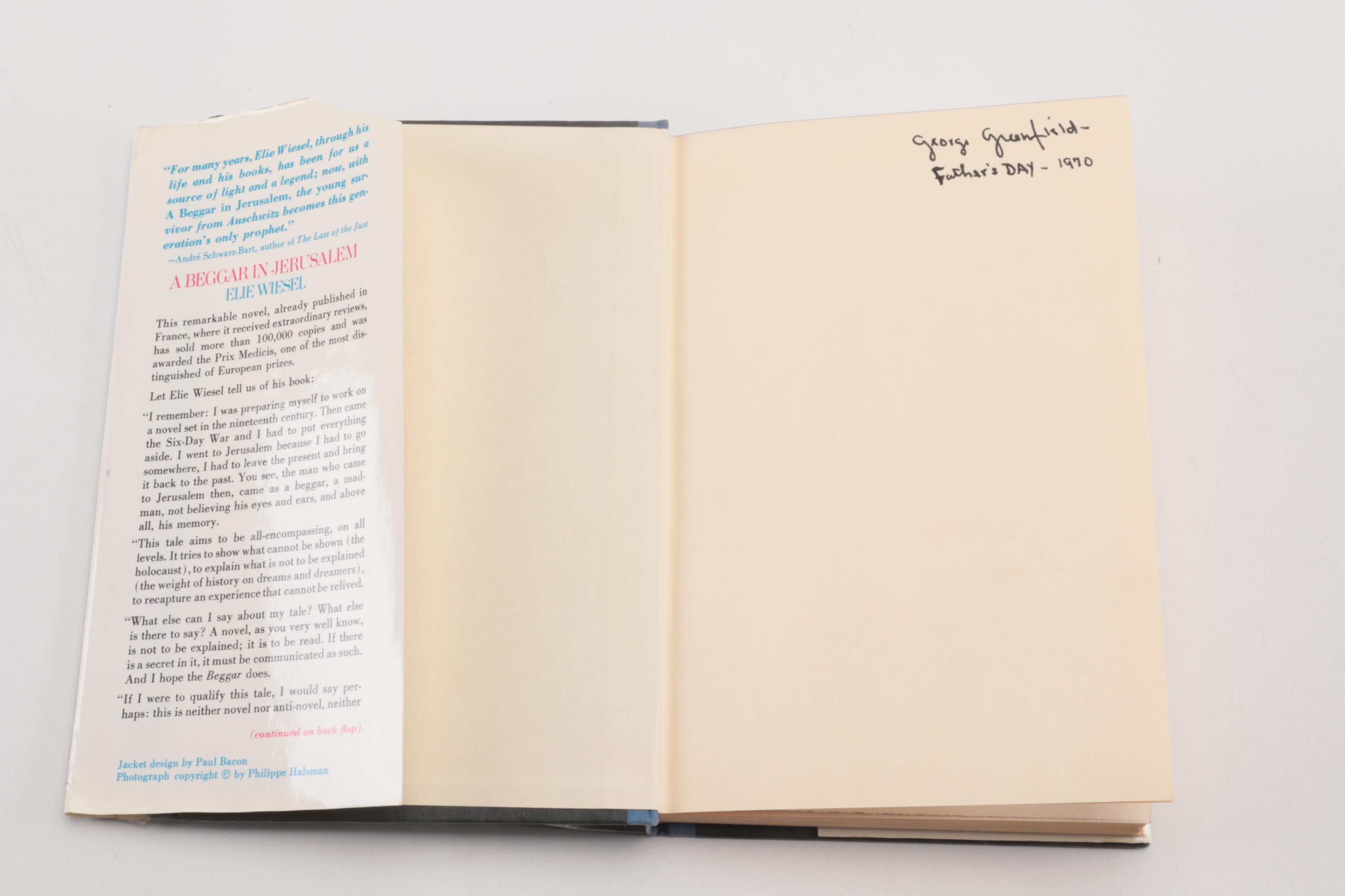 Elie Wiesel Books, Included Signed "Five Biblical Portraits"