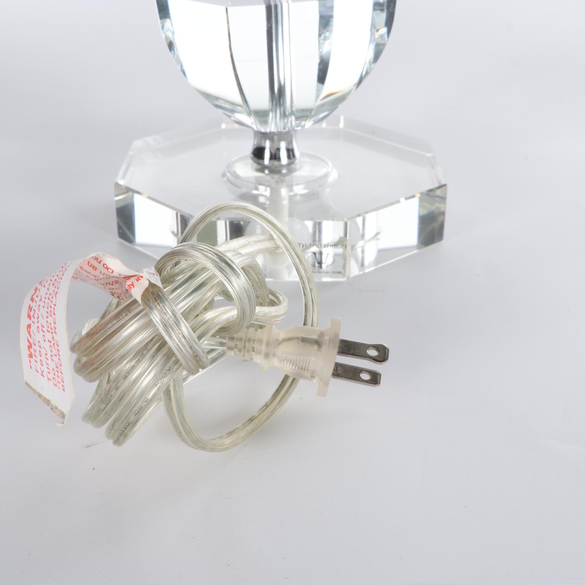 Pair of Trident Home Contemporary Glass Base Table Lamps