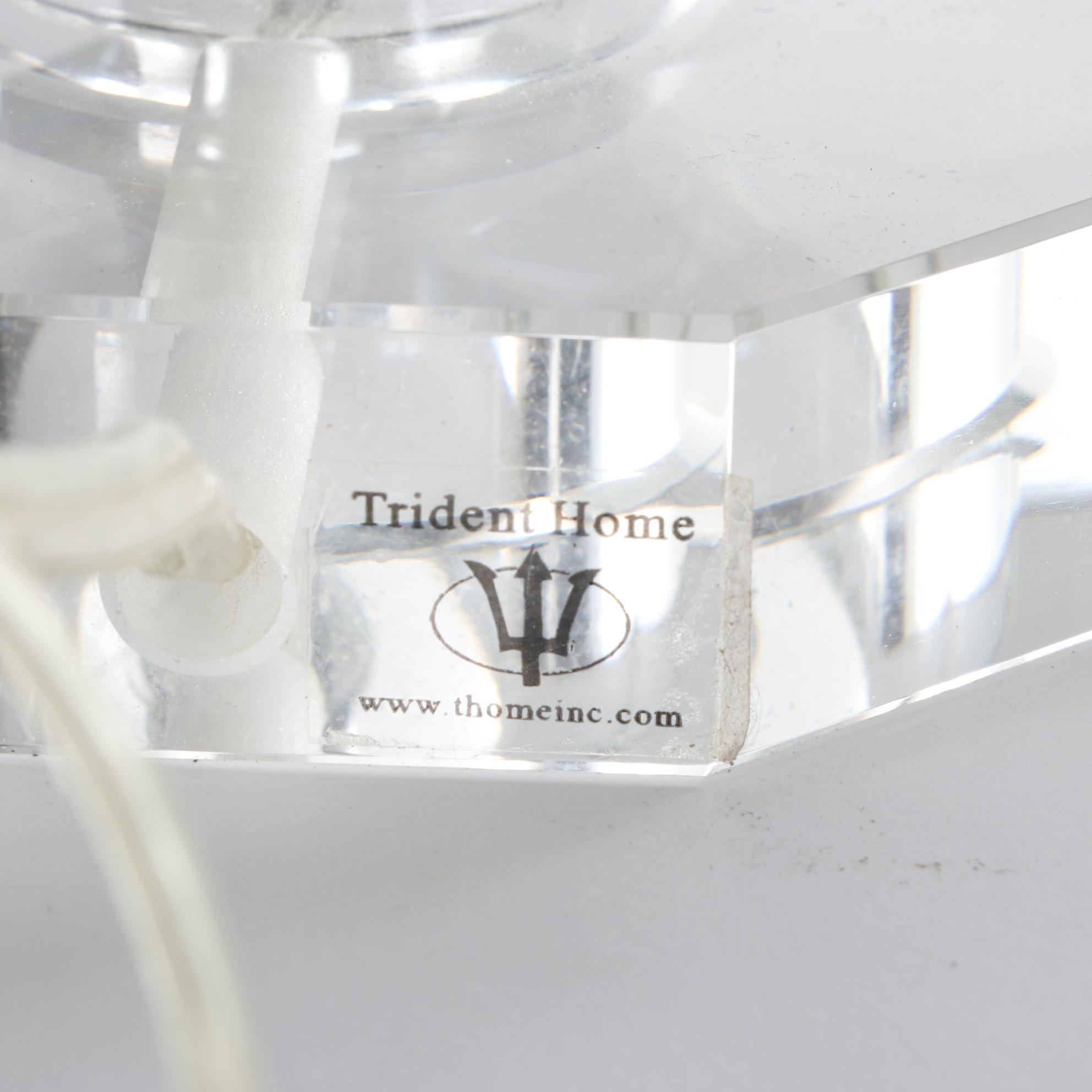 Pair of Trident Home Contemporary Glass Base Table Lamps