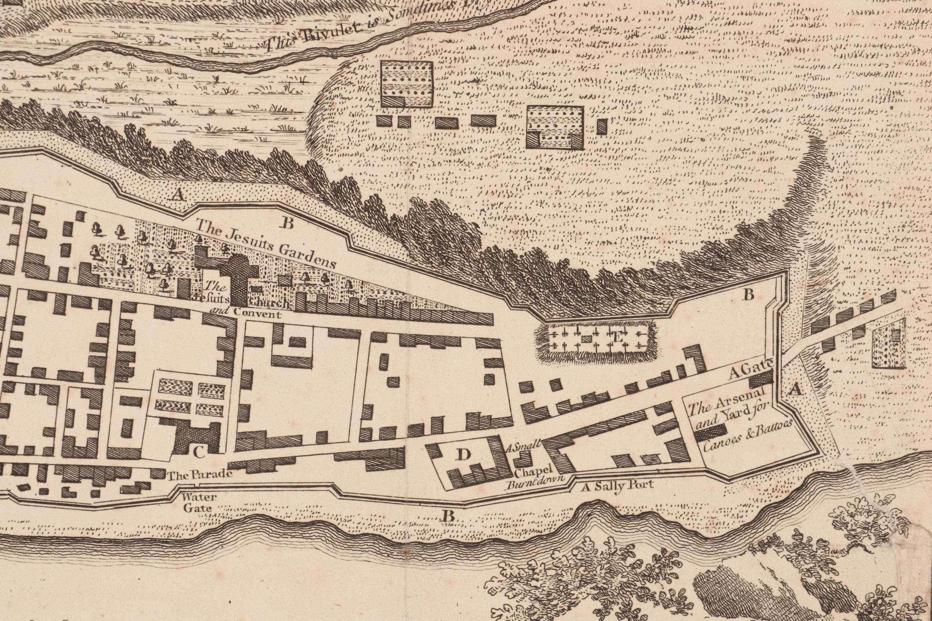 Engraved Map after Thomas Jefferys Plan of Montreal and Ville Marie, 1759