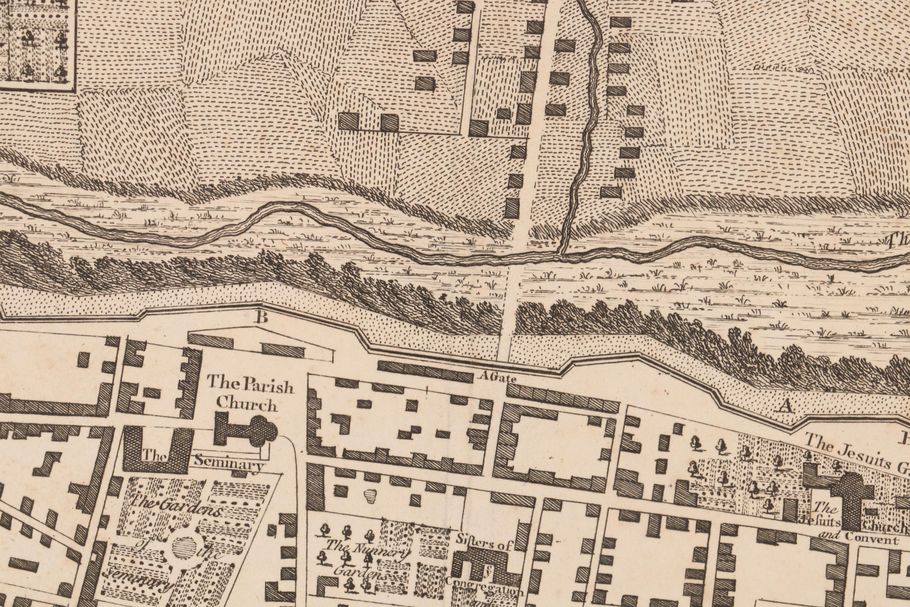 Engraved Map after Thomas Jefferys Plan of Montreal and Ville Marie, 1759