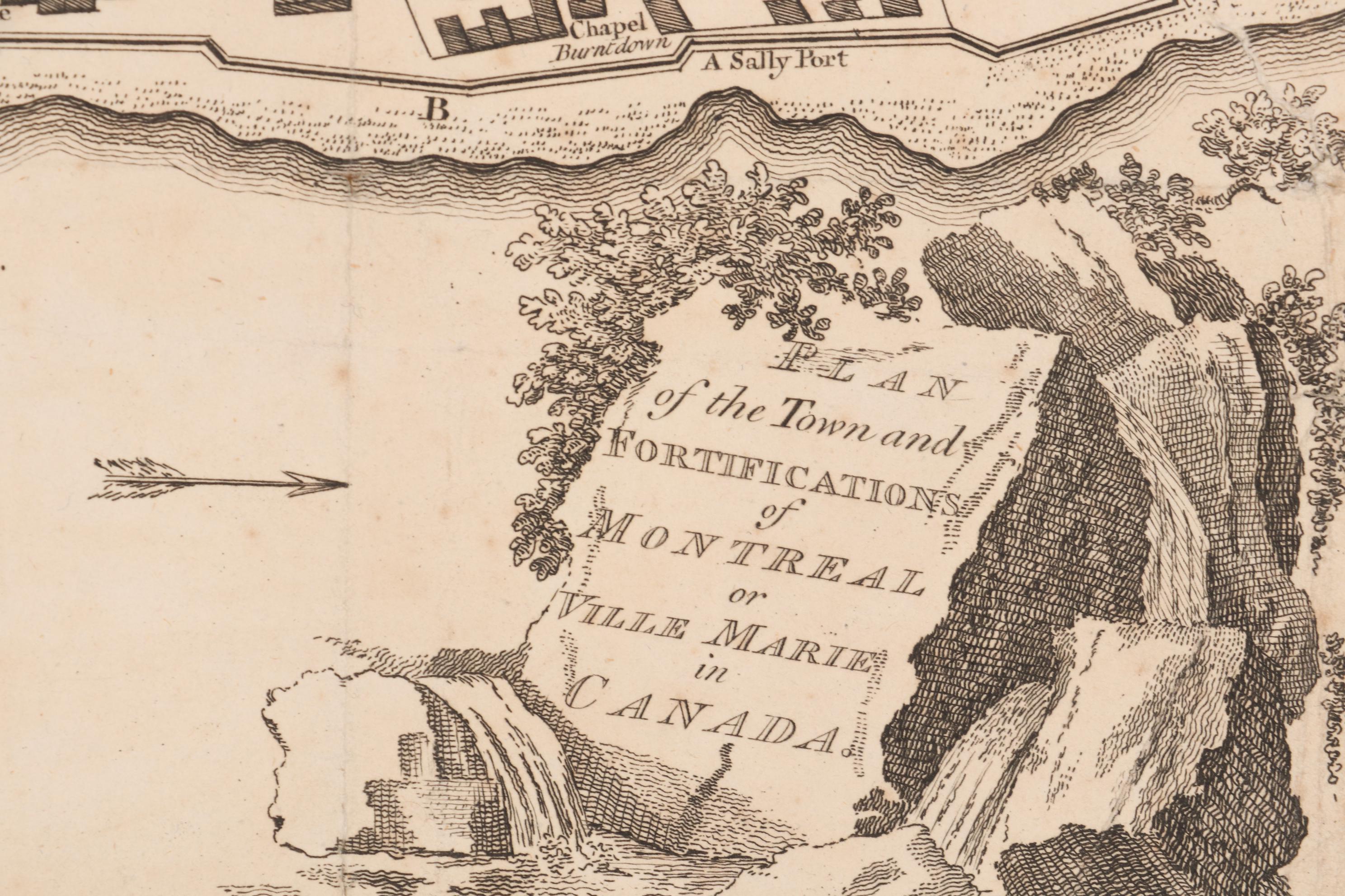 Engraved Map after Thomas Jefferys Plan of Montreal and Ville Marie, 1759