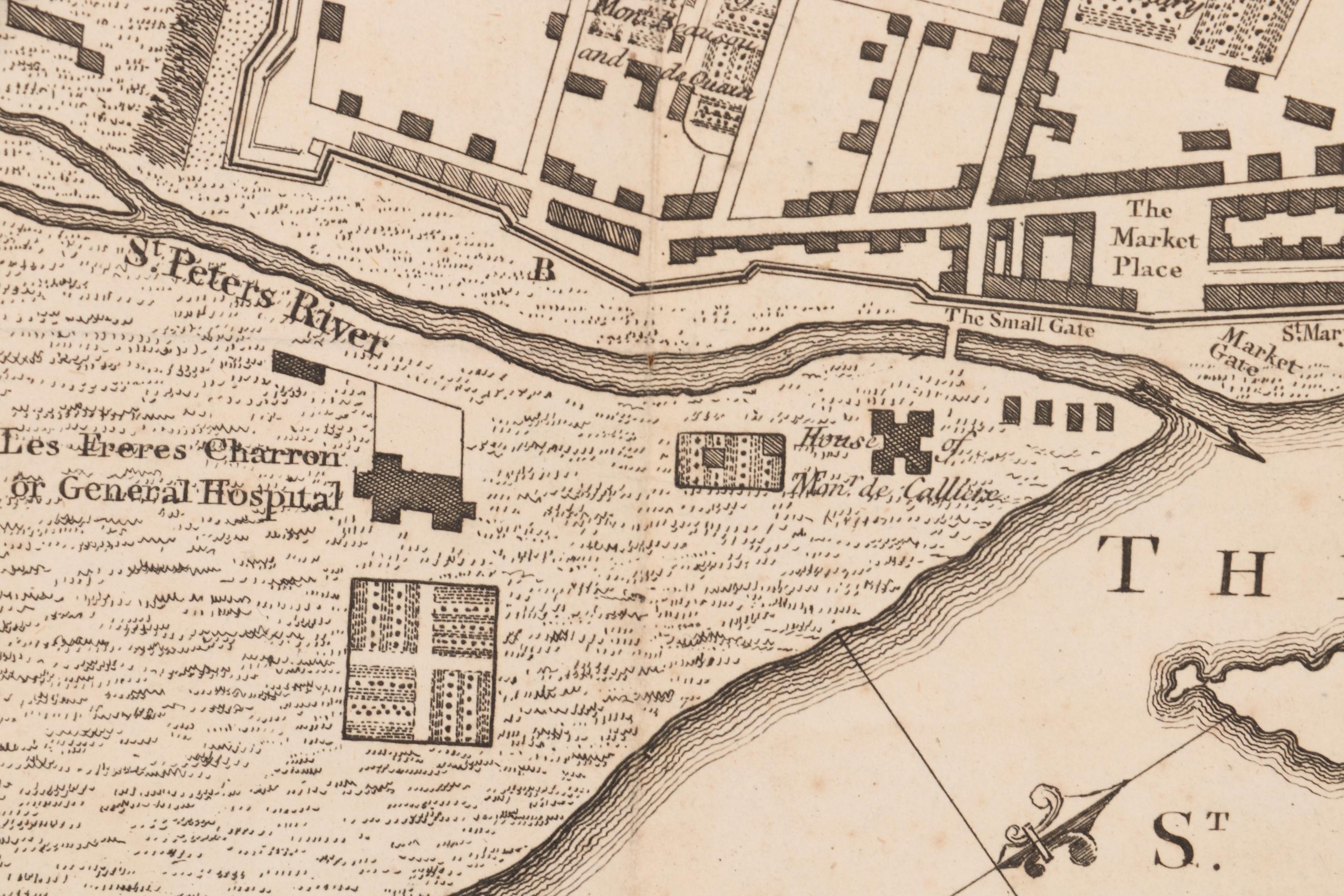 Engraved Map after Thomas Jefferys Plan of Montreal and Ville Marie, 1759