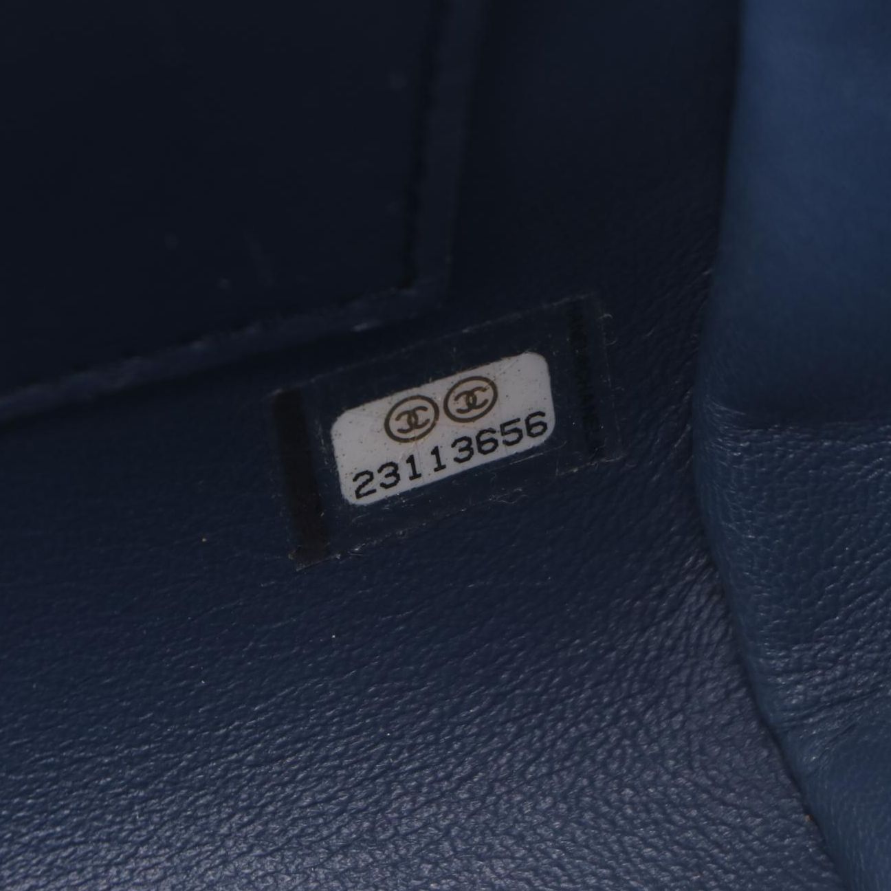 Chanel Roman Colosseum Lock Frame Quilted Blue Leather Two-Way Handbag